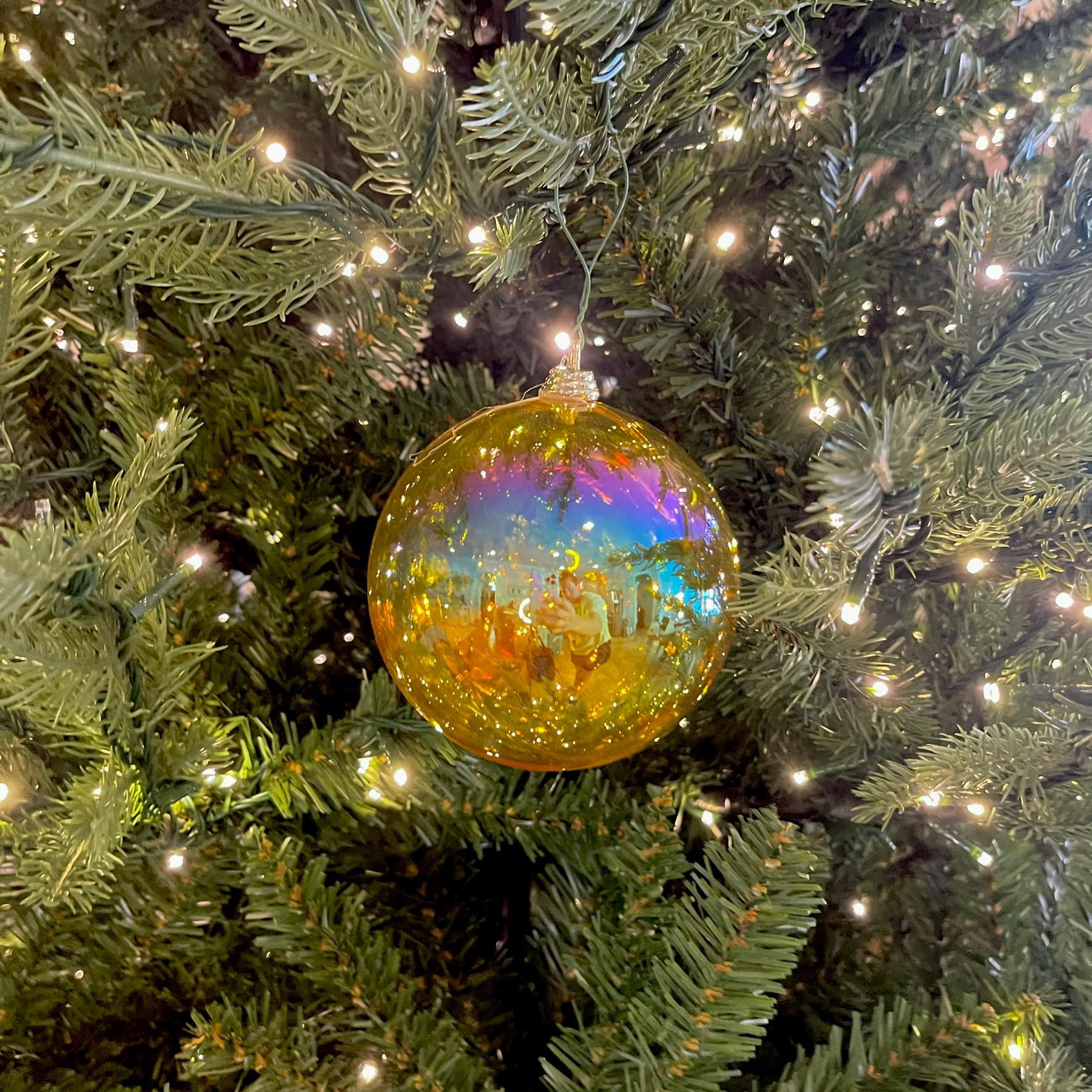 4" Iridescent Gold Ornament, Farrisilk Ornament