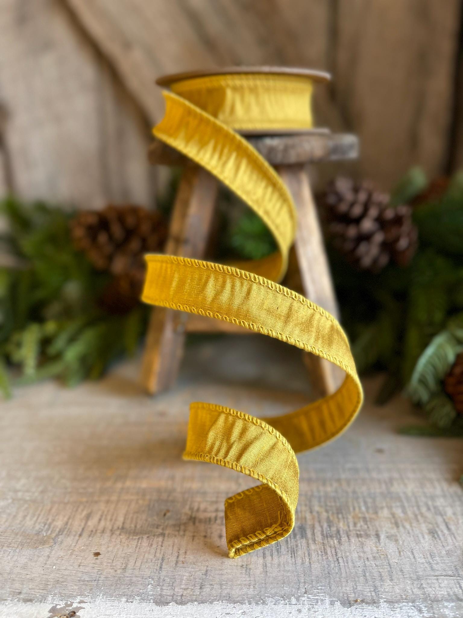 1" Gold Dupioni Ribbon, Gold WIred Ribbon, Fall Ribbon, Christmas Ribbon, Wired Ribbon, Narrow Ribbon, Gold Narrow Ribbon