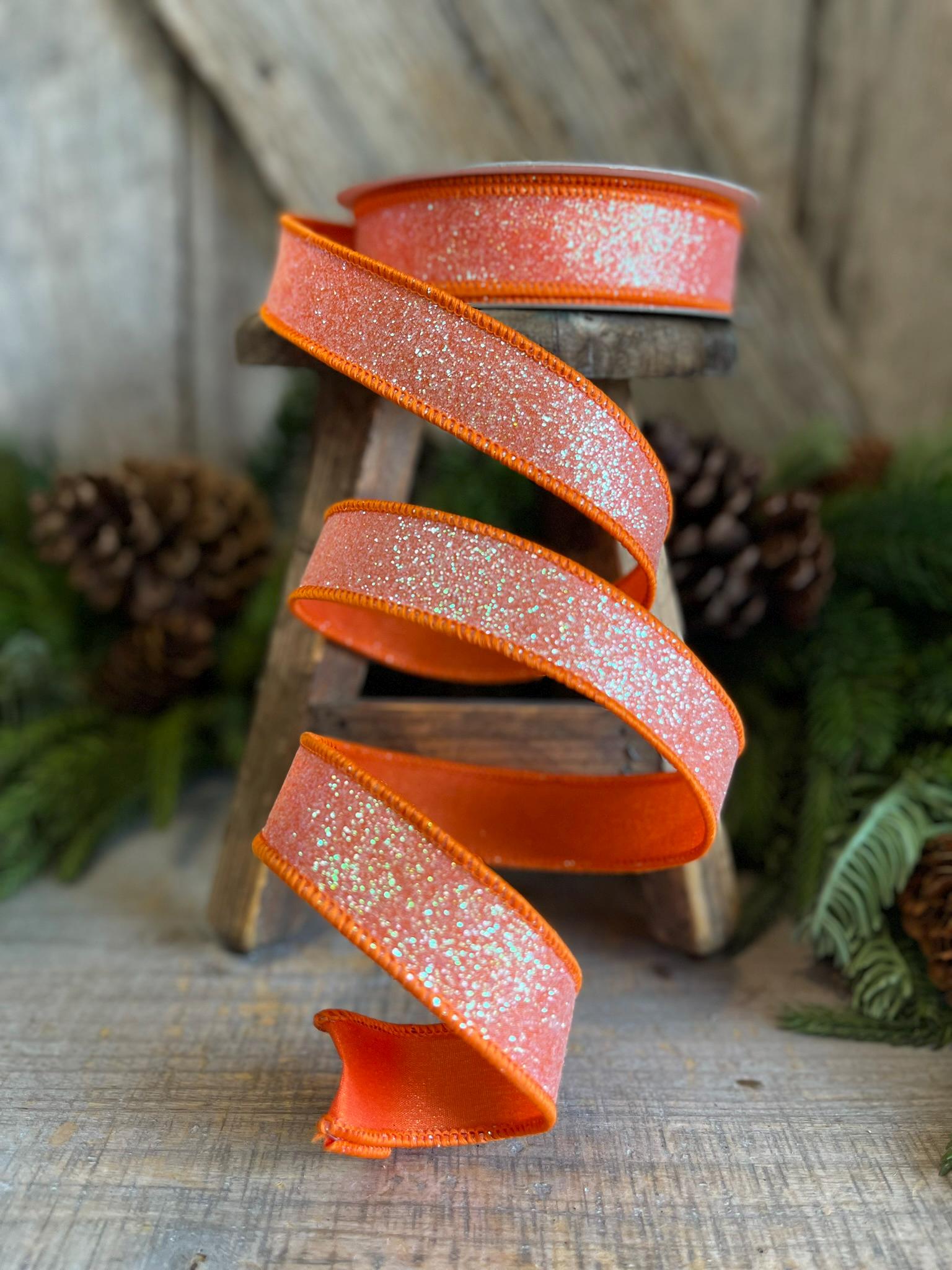 1" Orange Sugar Frost Ribbon, Farrisilk Ribbon