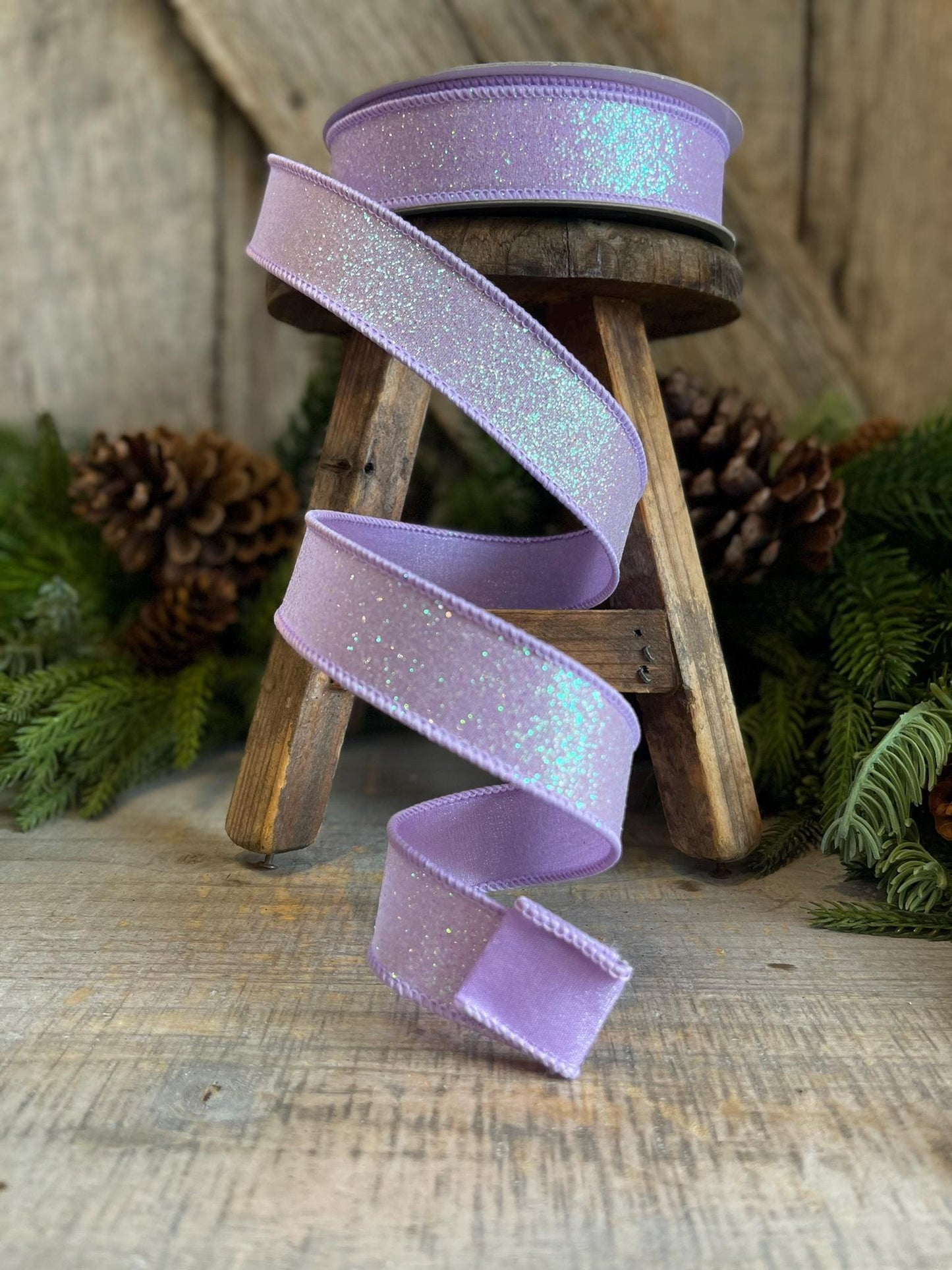 1" Purple Lavender Sugar Frost Ribbon, Farrisilk Ribbon