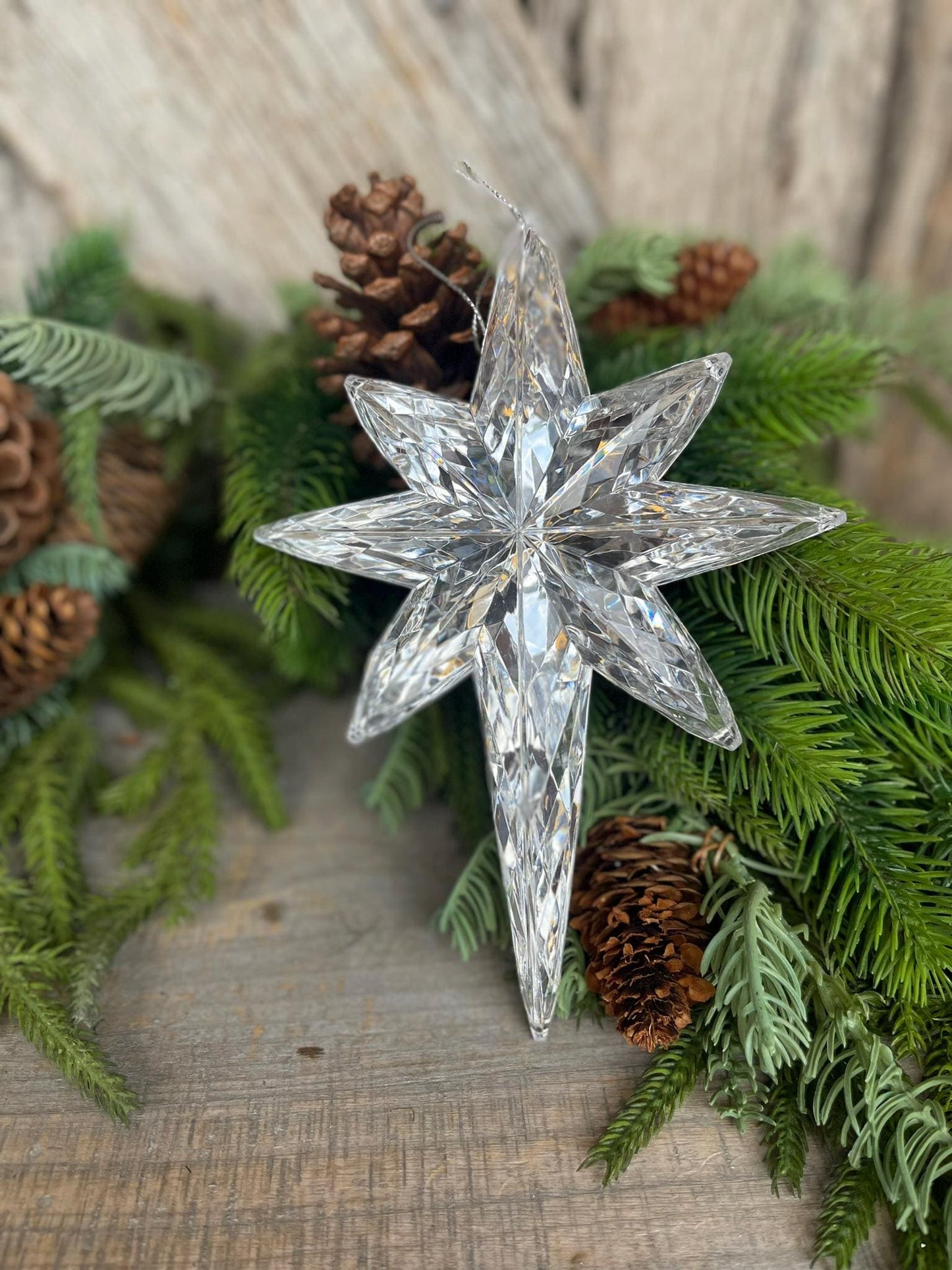 8" Silver Star Ornament, Bethleham Jewel Oranament, Star Ornament, Christmas Star Ornament, Christmas Ornament, Silver Star, Bethleham Star