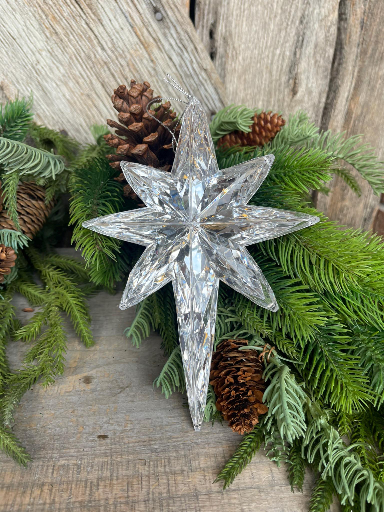 8" Silver Star Ornament, Bethleham Jewel Oranament, Star Ornament, Christmas Star Ornament, Christmas Ornament, Silver Star, Bethleham Star