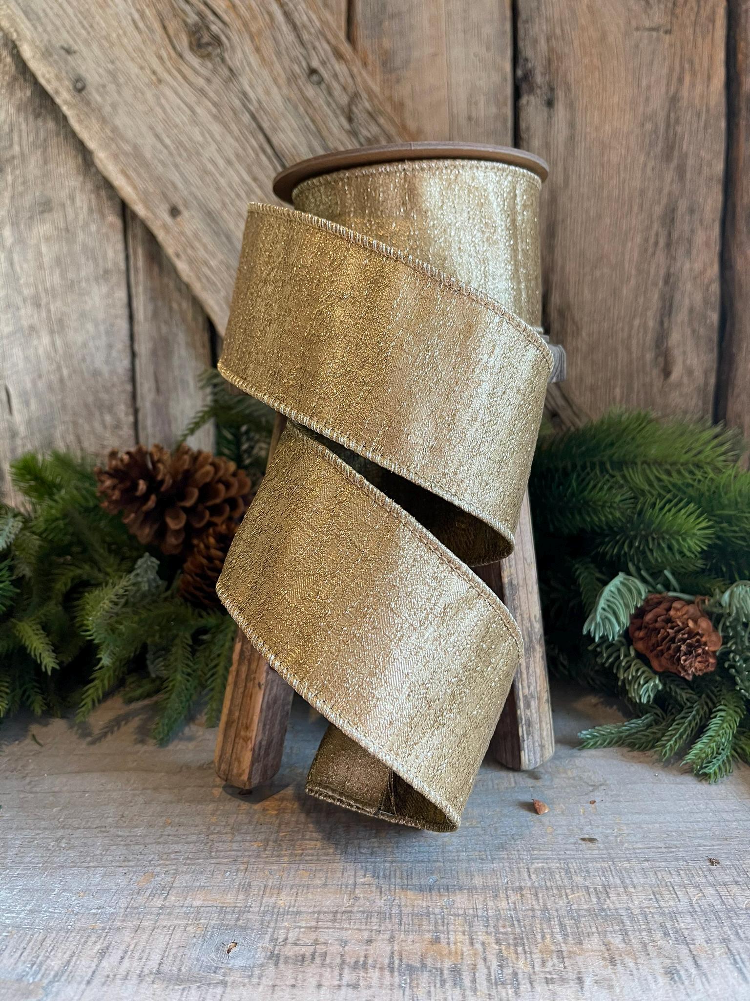 2.5" Champagne Gold Ribbon, Gold Ribbon