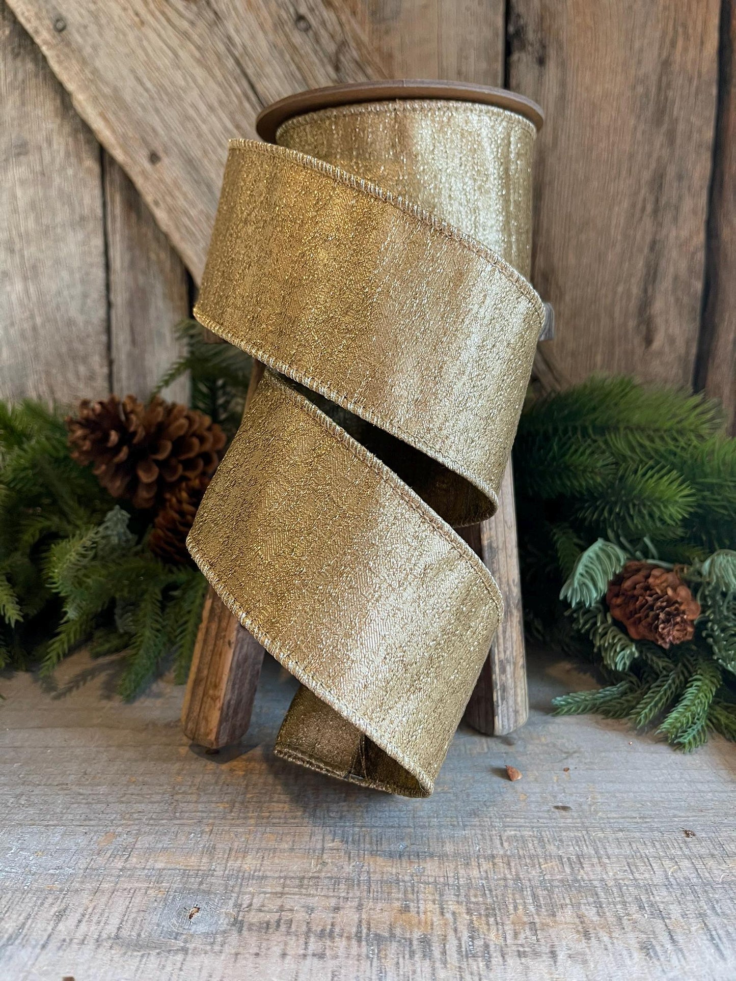 2.5" Champagne Gold Ribbon, Gold Ribbon