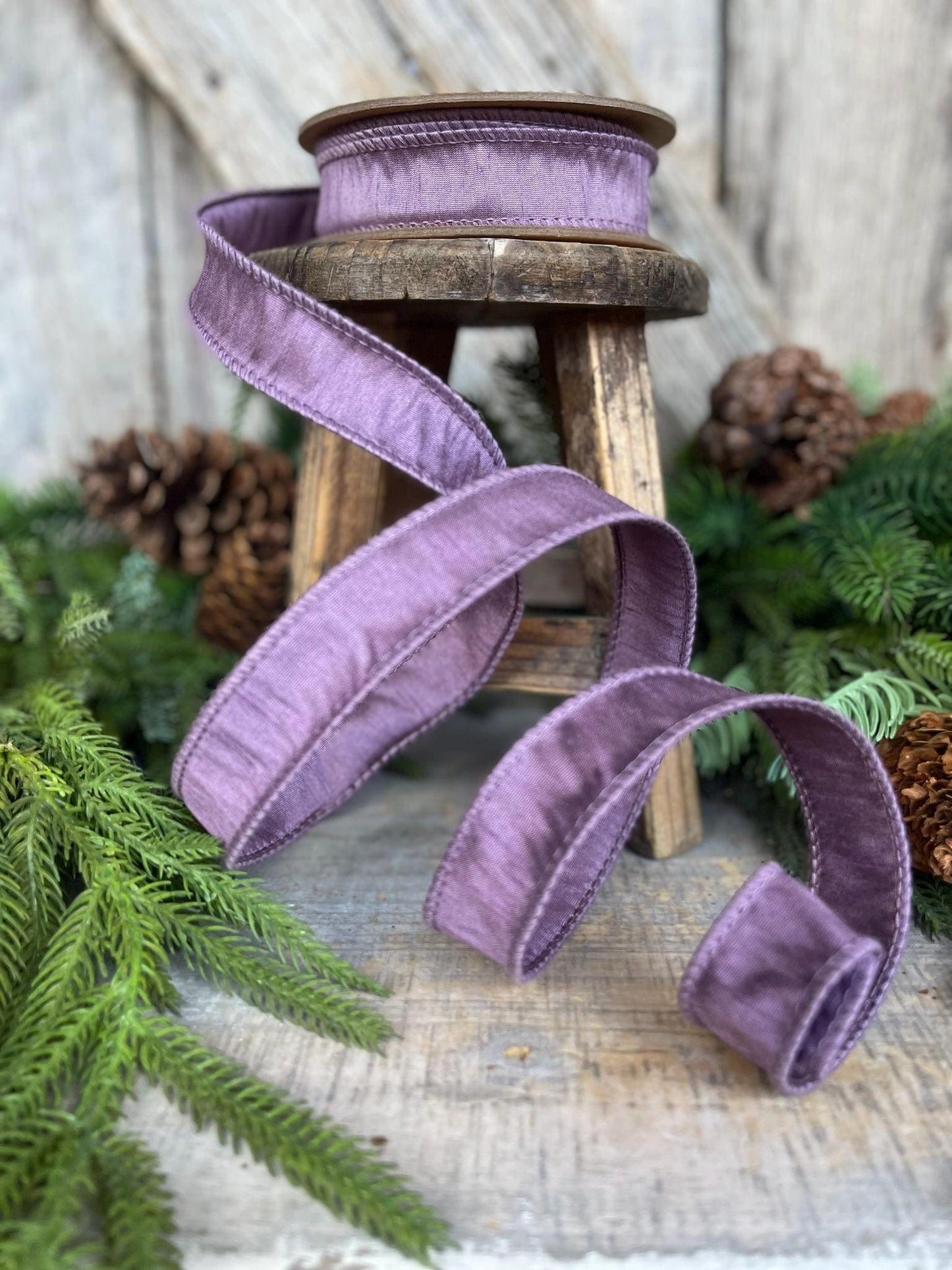 1" Purple Dupioni Ribbon, Lavender Purple Ribbon