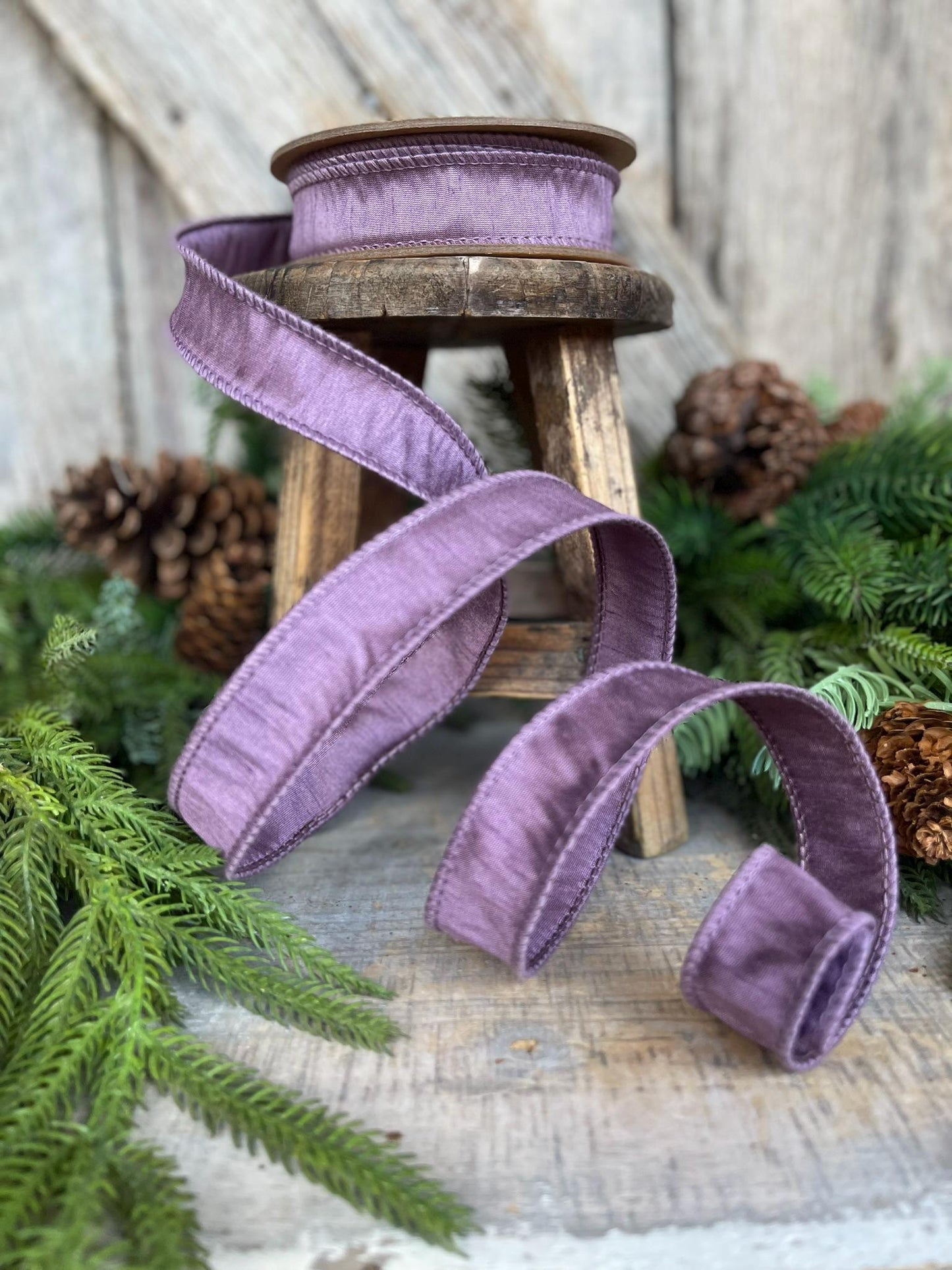 1" Purple Dupioni Ribbon, Lavender Purple Ribbon