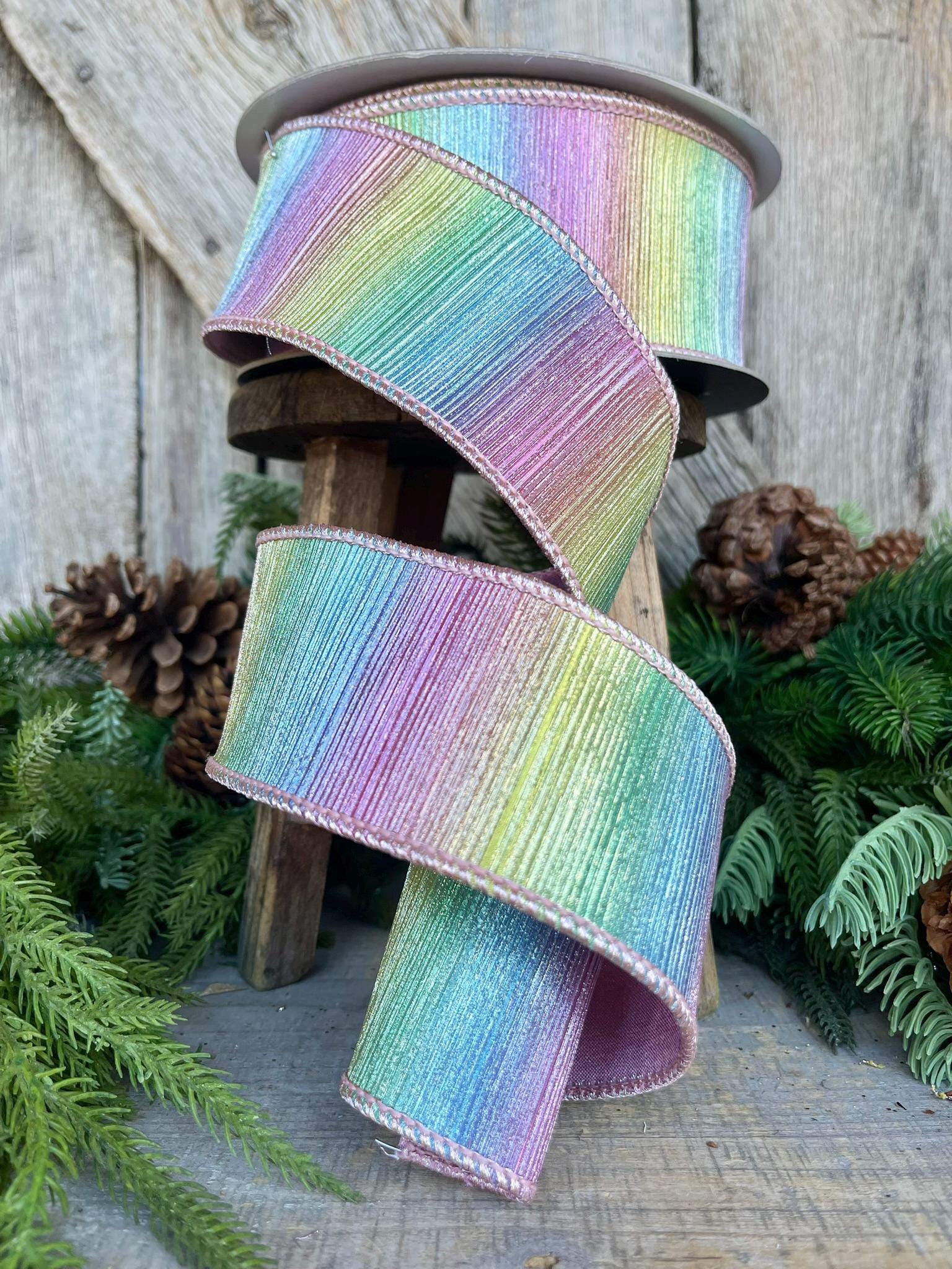 2.5" Rainbow Sherbert Ribbon, Farrisilk Ribbon