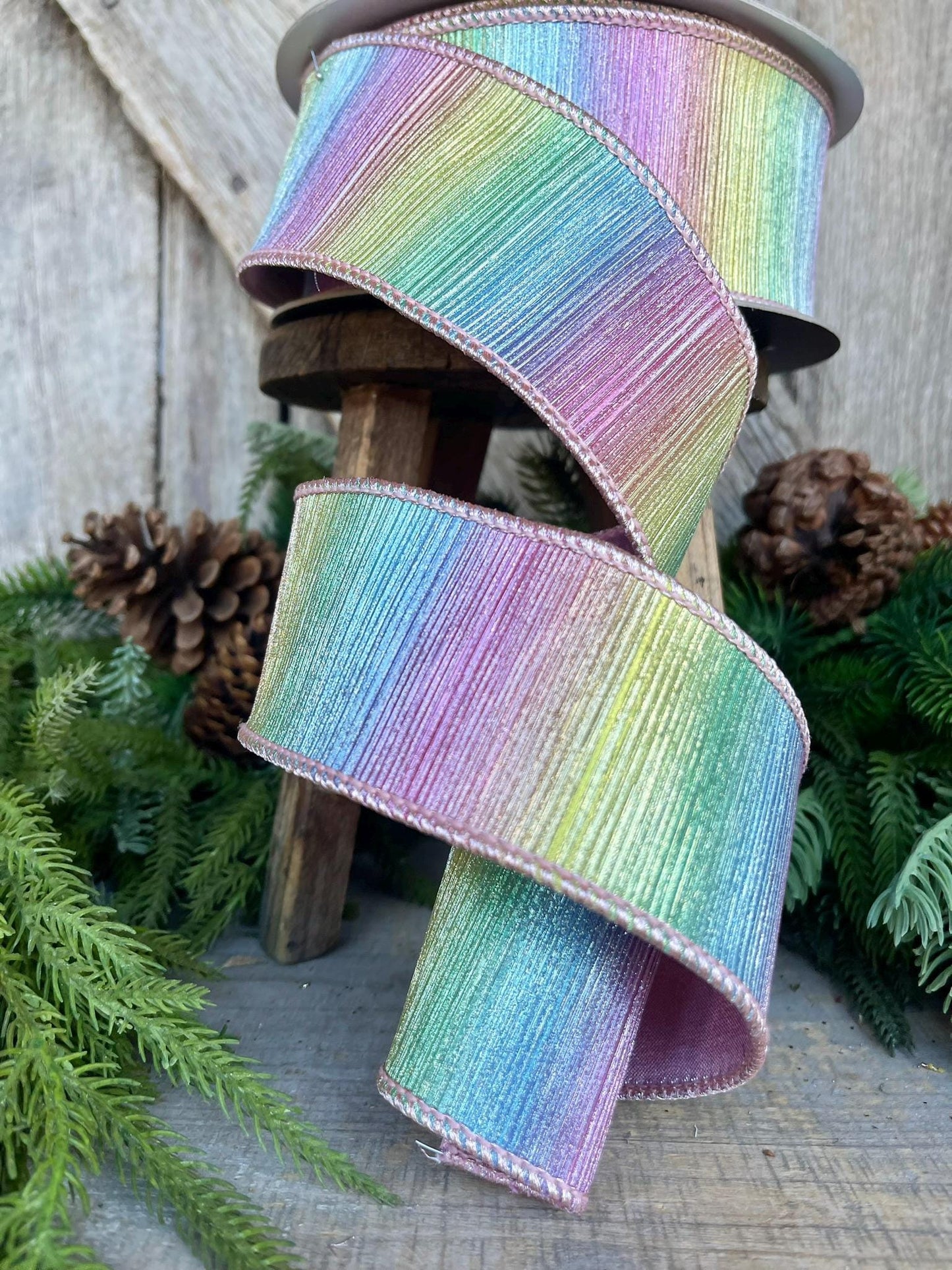 2.5" Rainbow Sherbert Ribbon, Farrisilk Ribbon