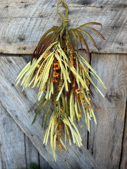 24" Fall Swag, Fall Front Door, Fall Wreath, Fall Harvest Swag, Fall Grass Swag, Autumn Decor