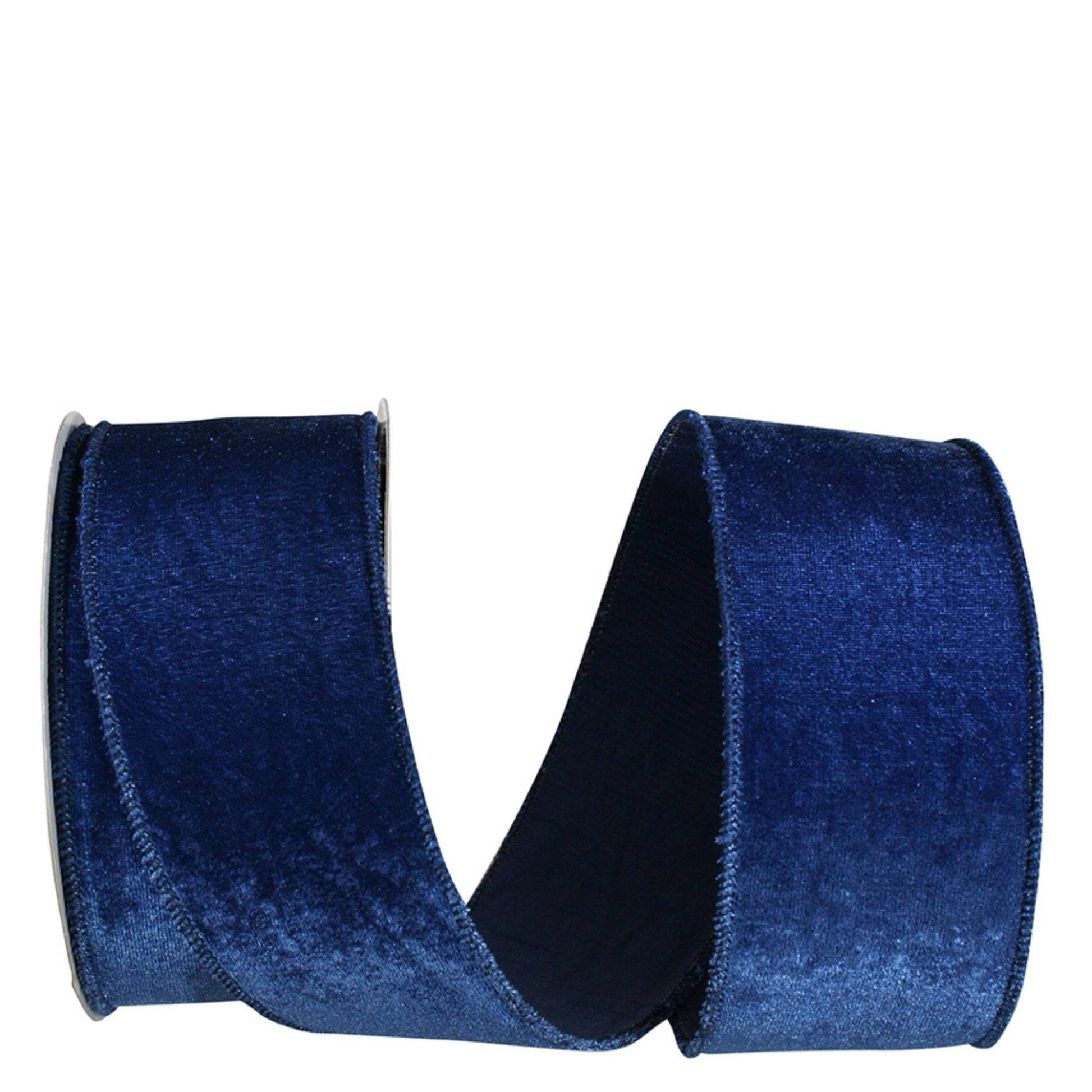 2.5" Blue Velveteen Ribbon, Navy Blue Ribbon