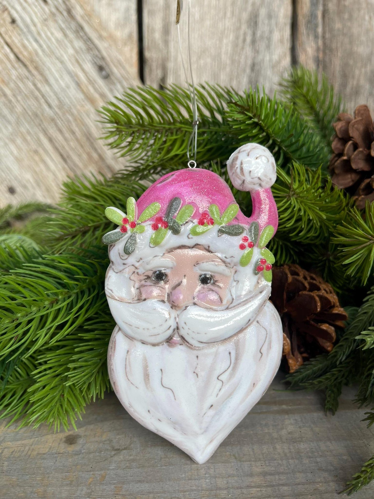 5.5" Pink Santa Ornament, Pinkmas Ornament