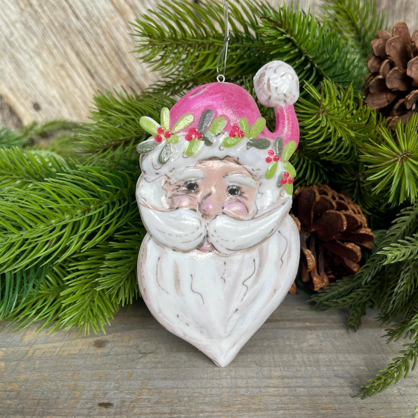 5.5" Pink Santa Ornament, Pinkmas Ornament