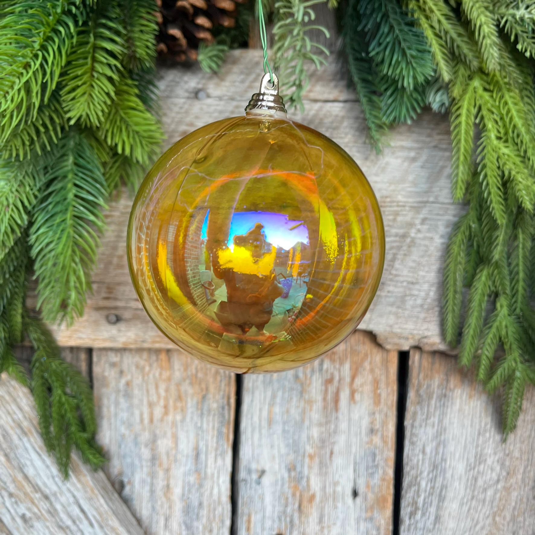 4" Iridescent Gold Ornament, Farrisilk Ornament