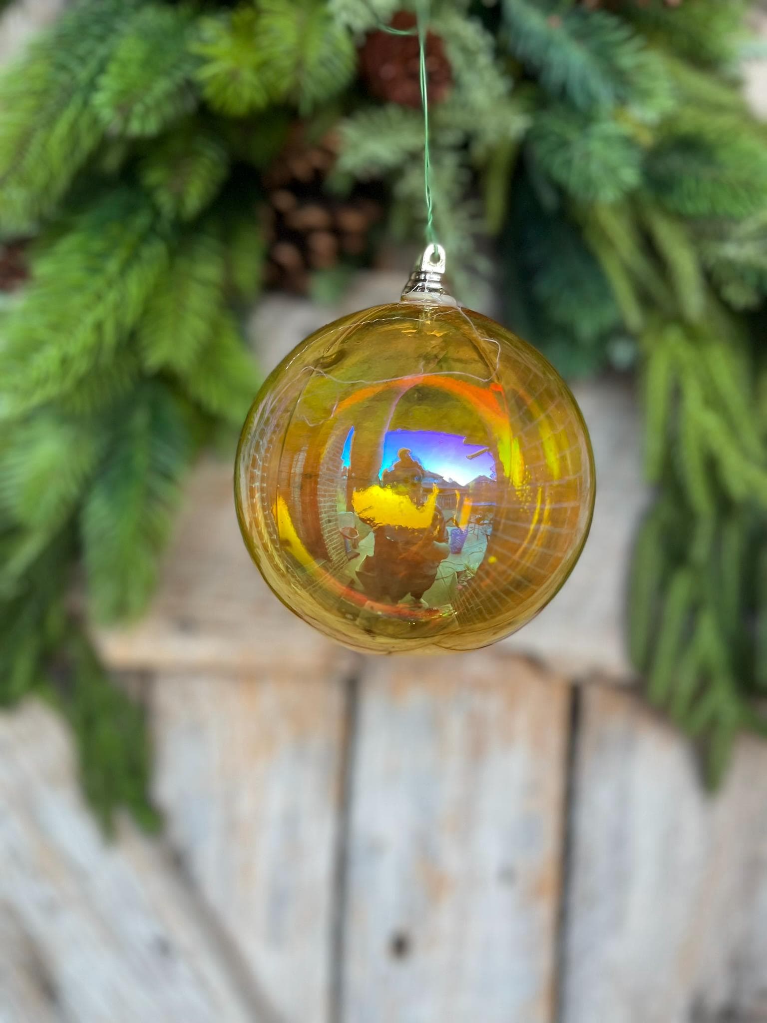 4" Iridescent Gold Ornament, Farrisilk Ornament