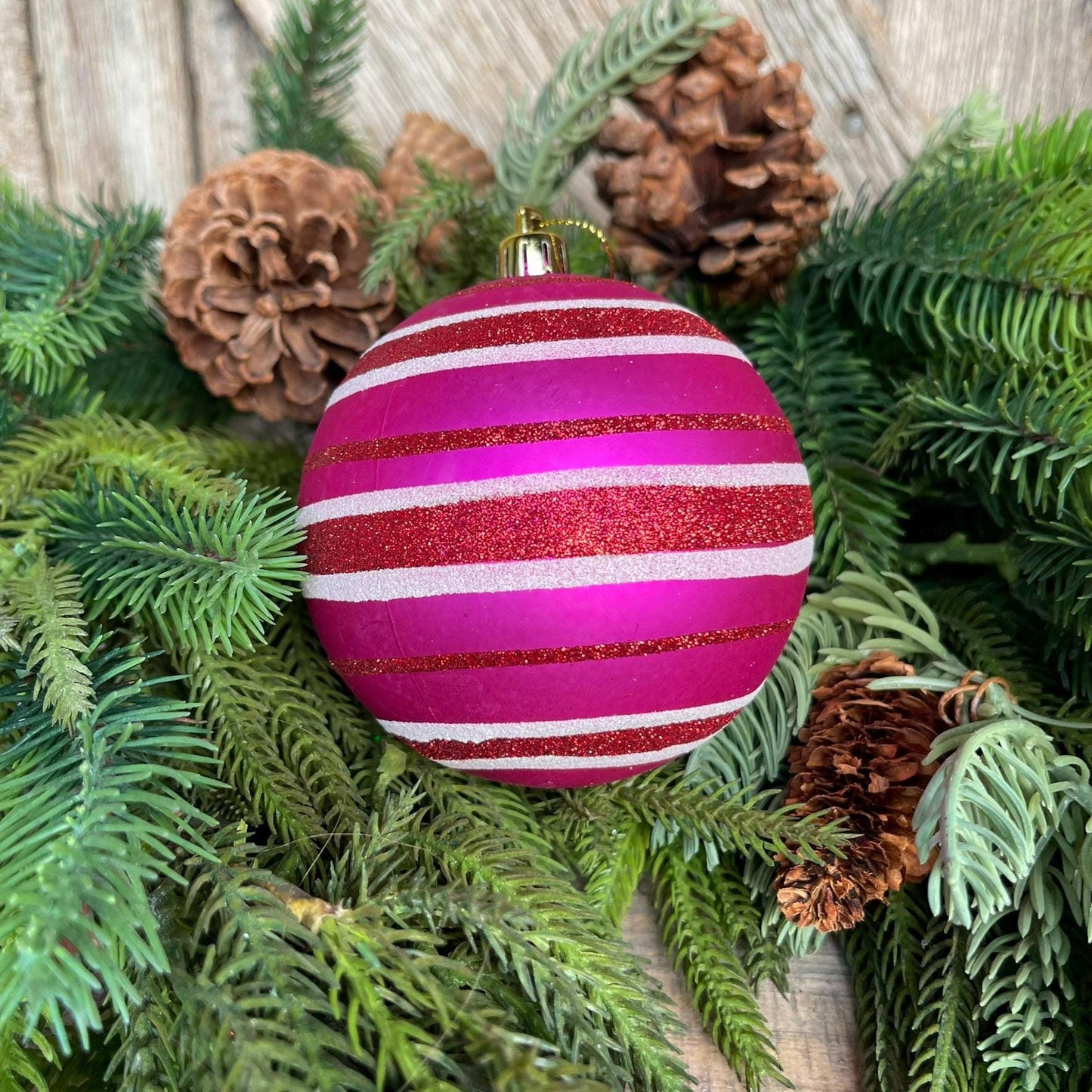 4" Hot Pink Ornament, Hot Pink Ball