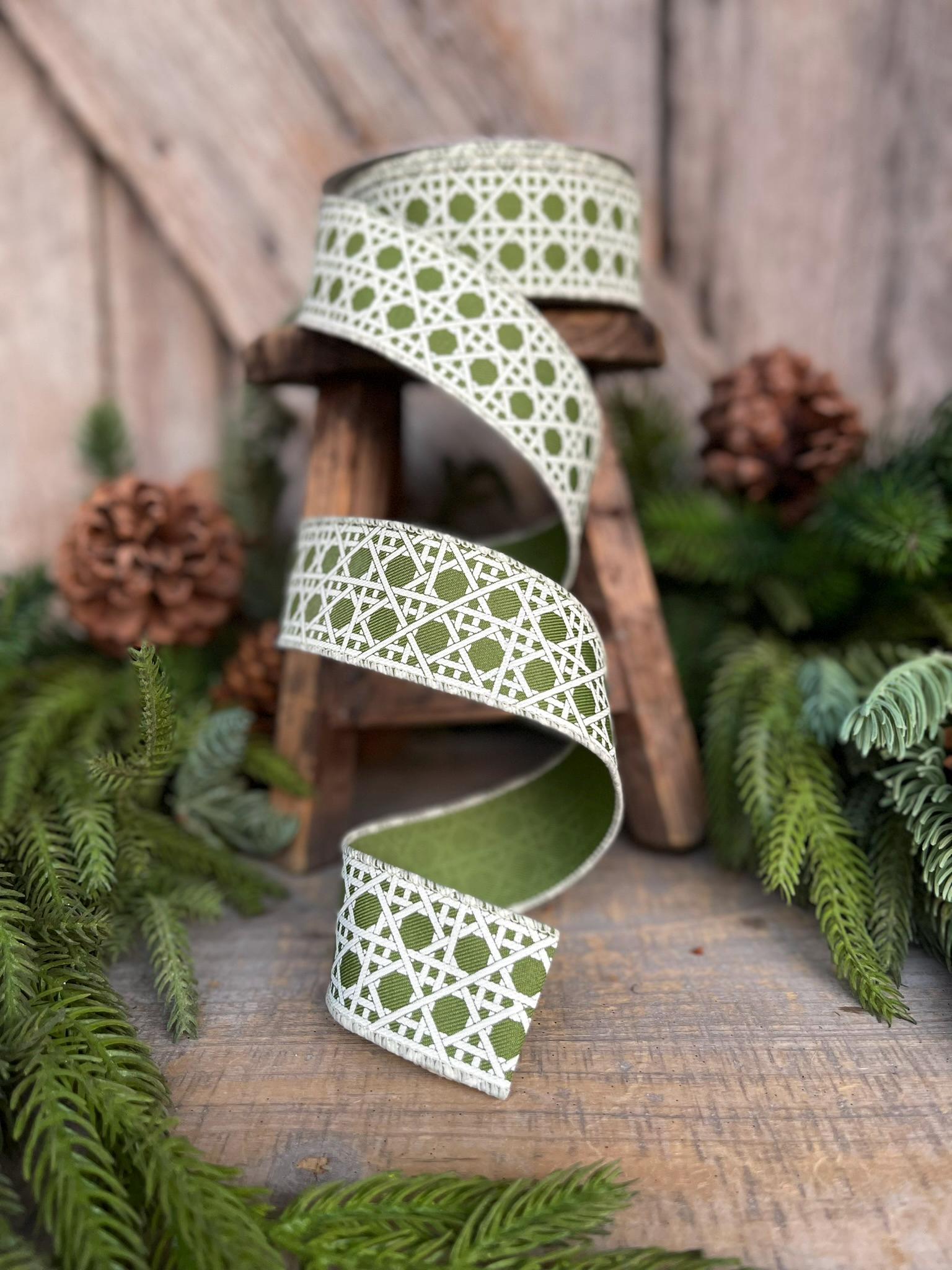 1.5" Moss Green Ribbon, Wired Ribbon