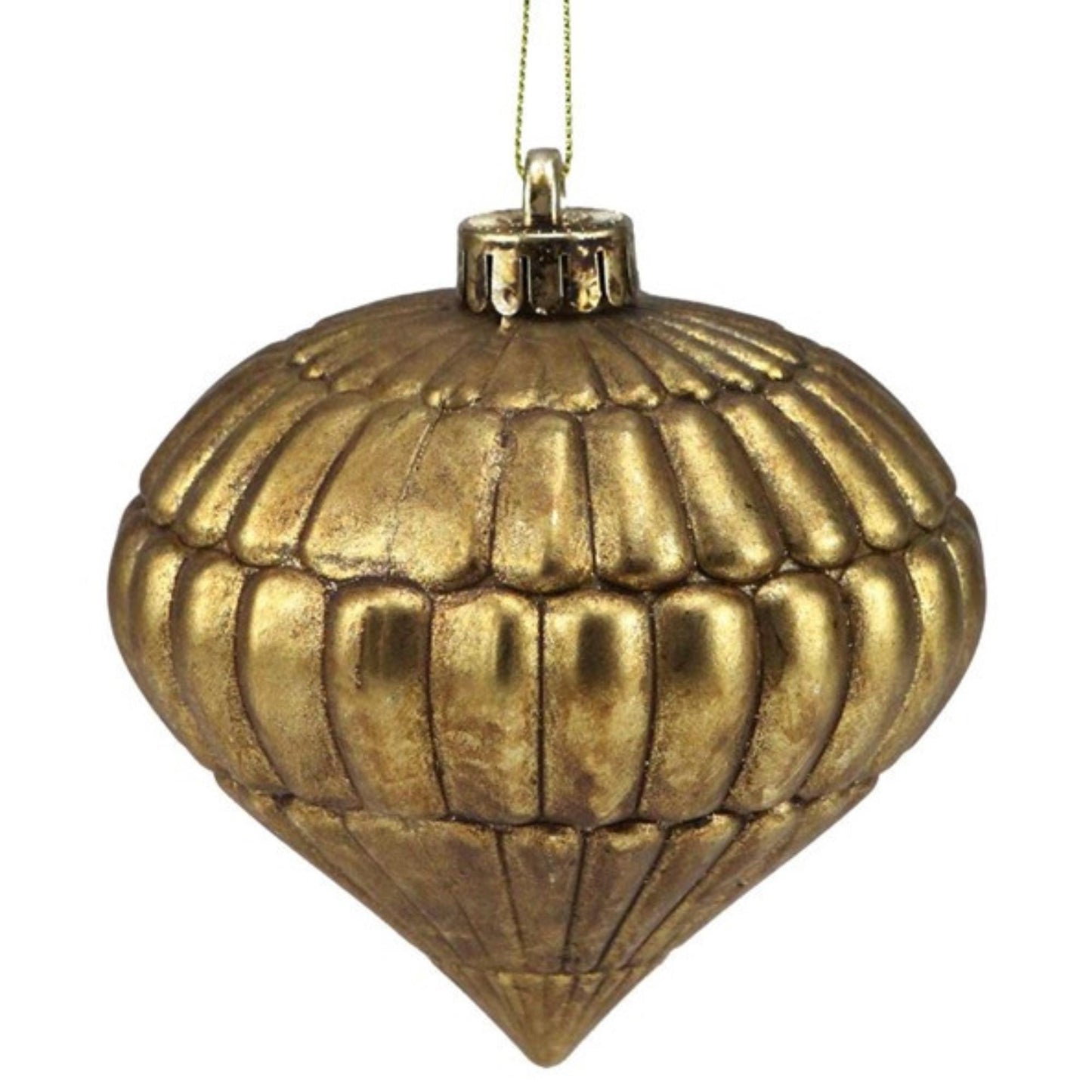 5" Antique Gold Shatterproof Ornament, Gold Antique Ornaments