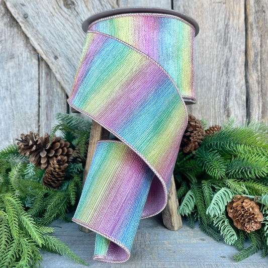 4" Rainbow Sherbert Ribbon, Farrisilk Ribbon