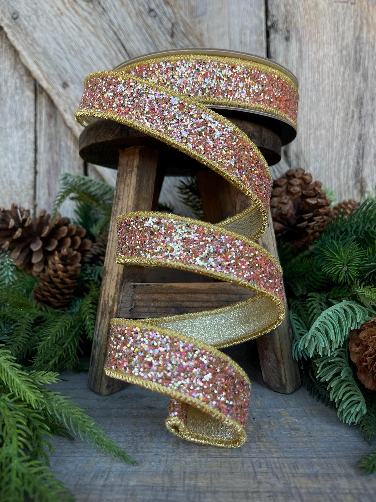 1" Candy Glitter Ribbon, Farrisilk Ribbon