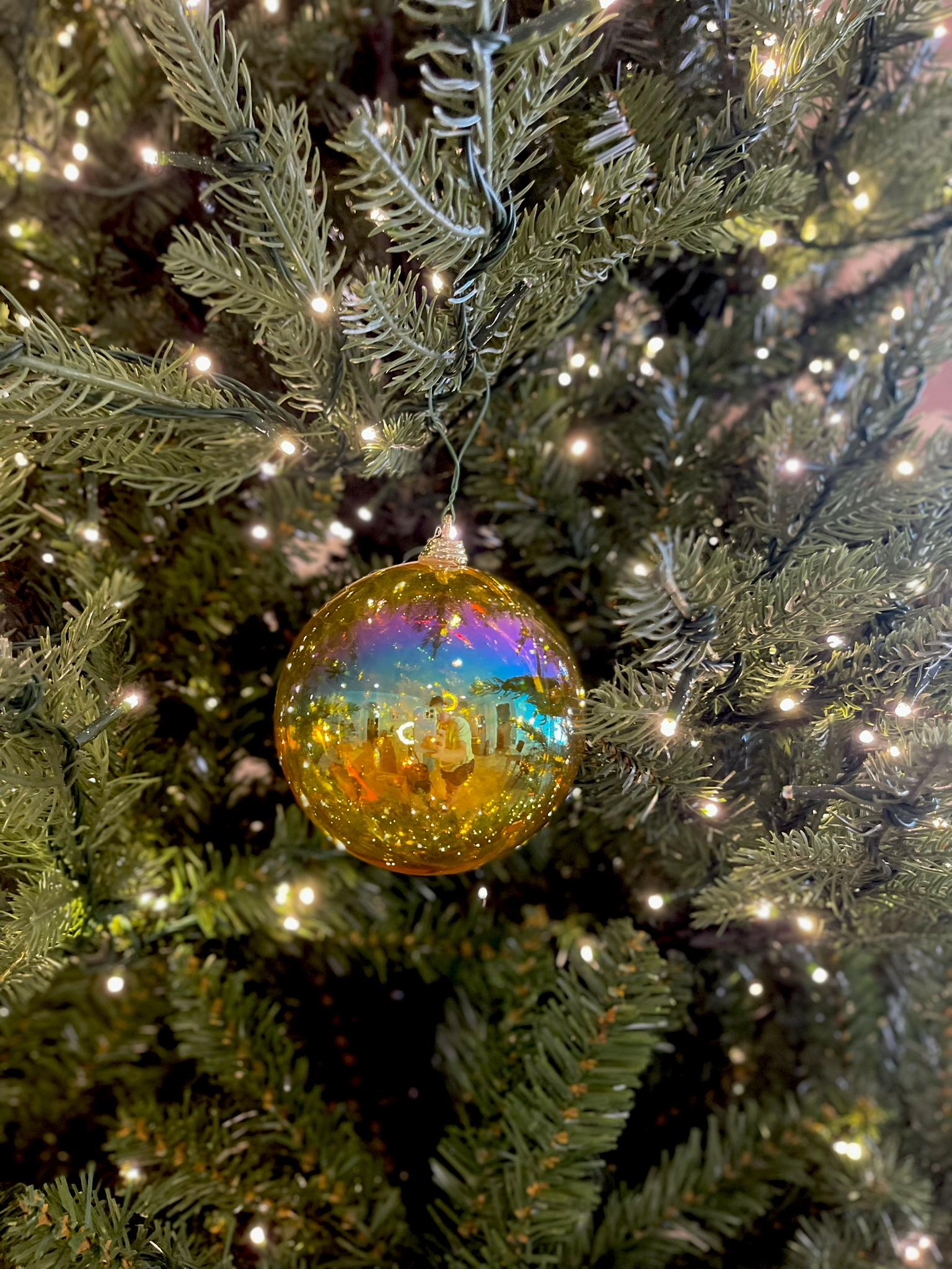 4" Iridescent Gold Ornament, Farrisilk Ornament