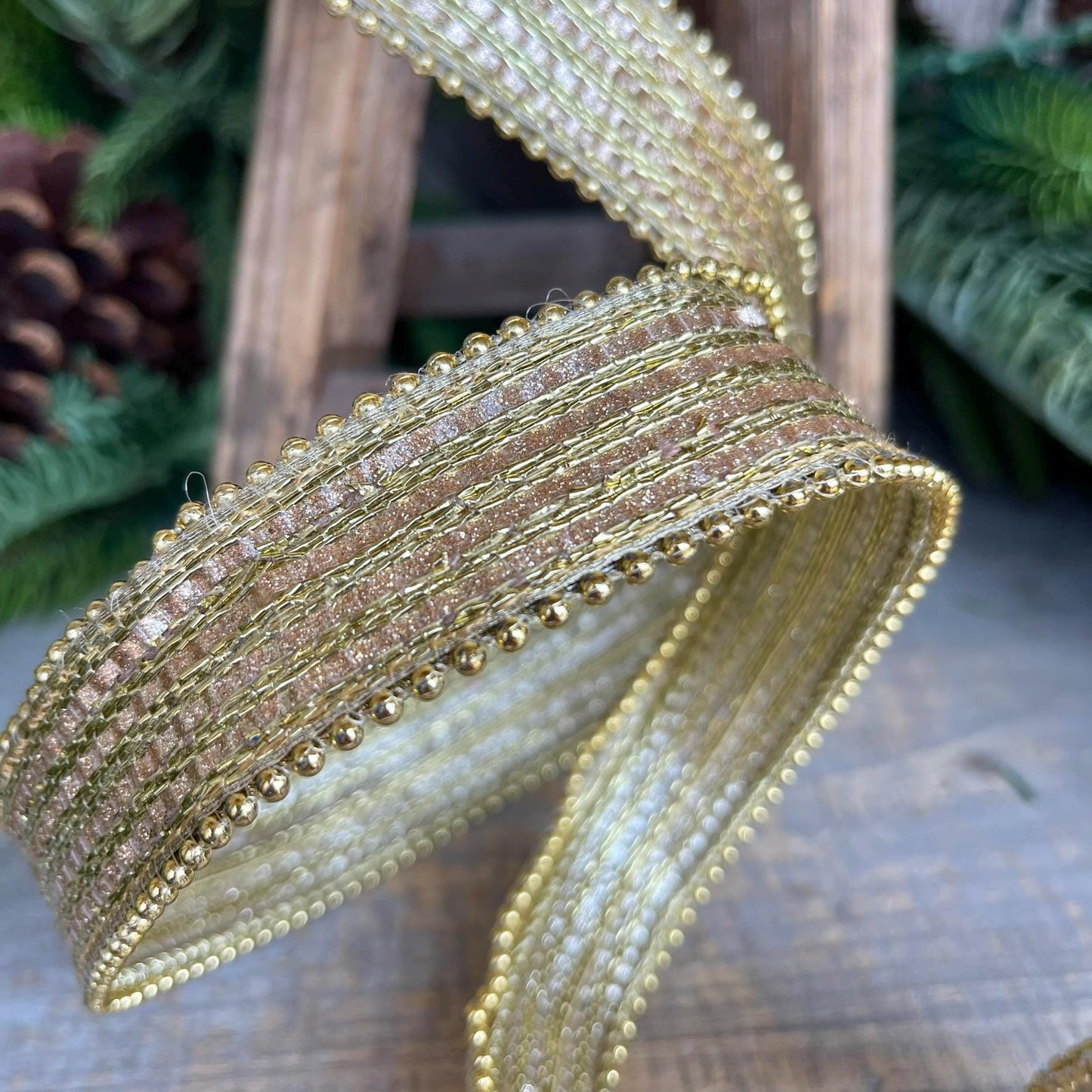 1" Gold Metallic Ribbon, Farrisilk Ribbon