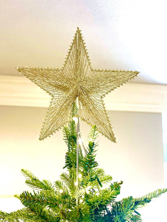 12" Gold Star Tree Topper, Star for Top Of Tree, Farrisilk Star, Gold Star for Tree, Christmas Tree Star, CX064-50