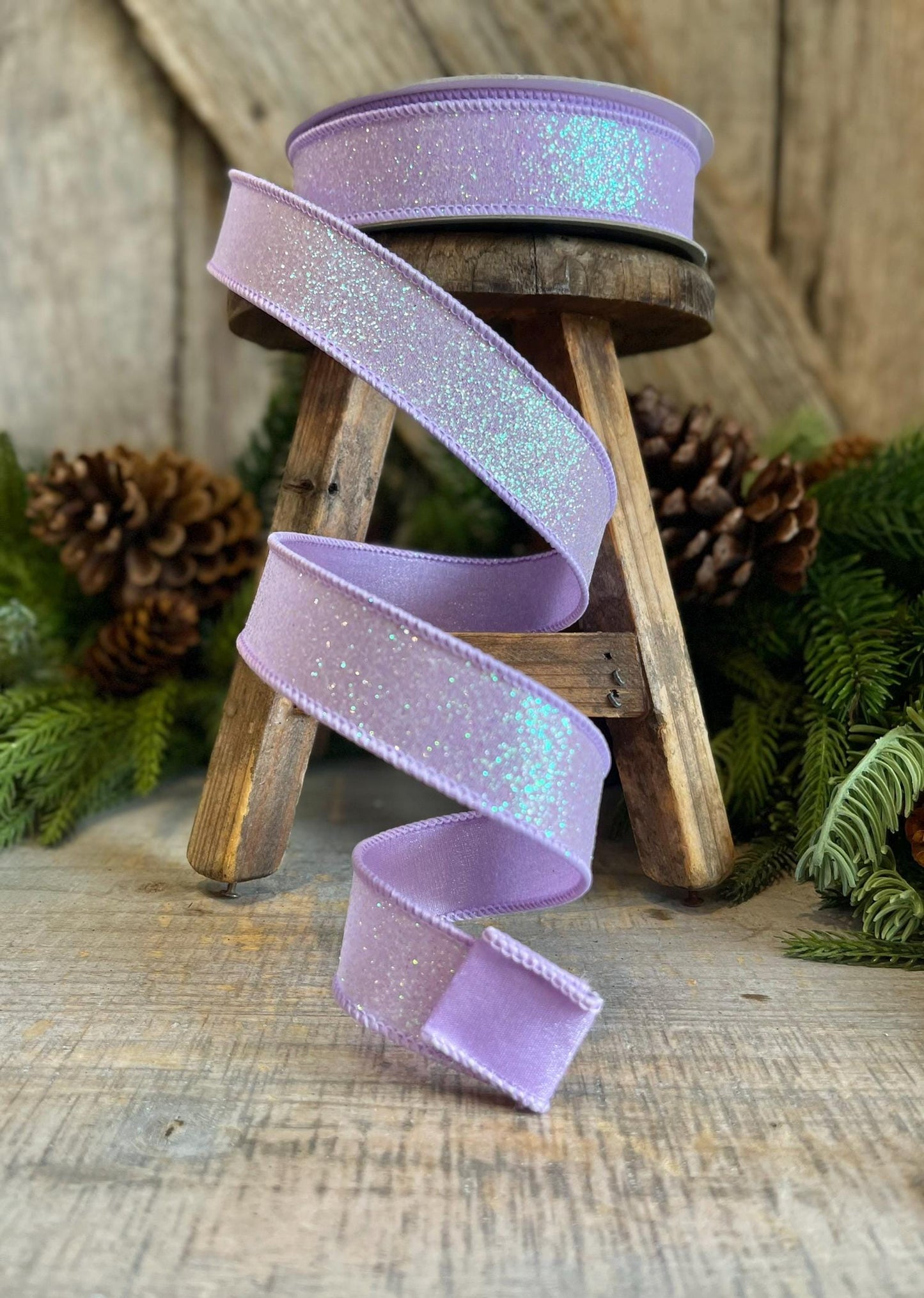 1" Purple Lavender Sugar Frost Ribbon, Farrisilk Ribbon, Purple Ribbon, Candy Theme Ribbon, Designer Ribbon, Lavender Wired Ribbon, RS127-70