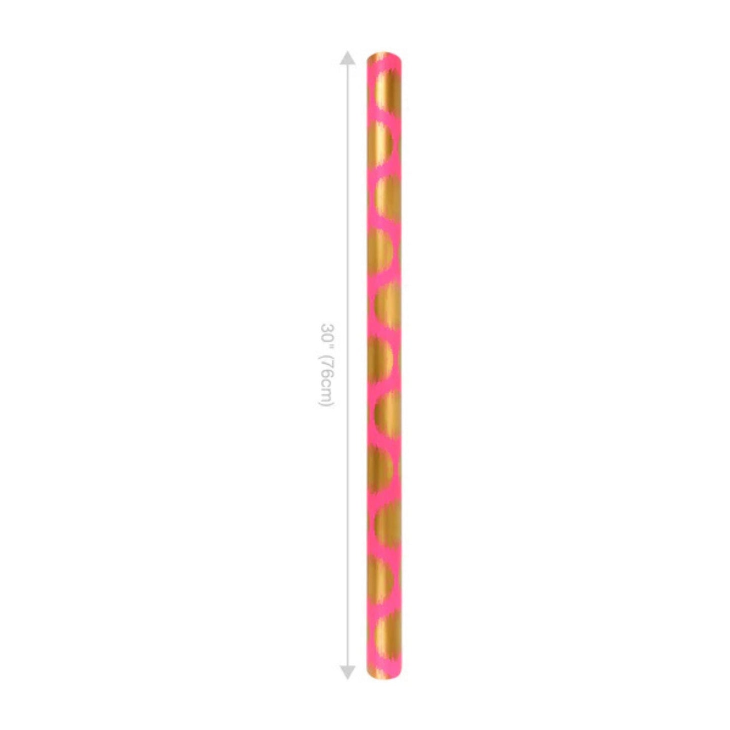 30" x 10' Hot Pink and Gold Wrapping Paper, Pink and Gold Wrapping Paper