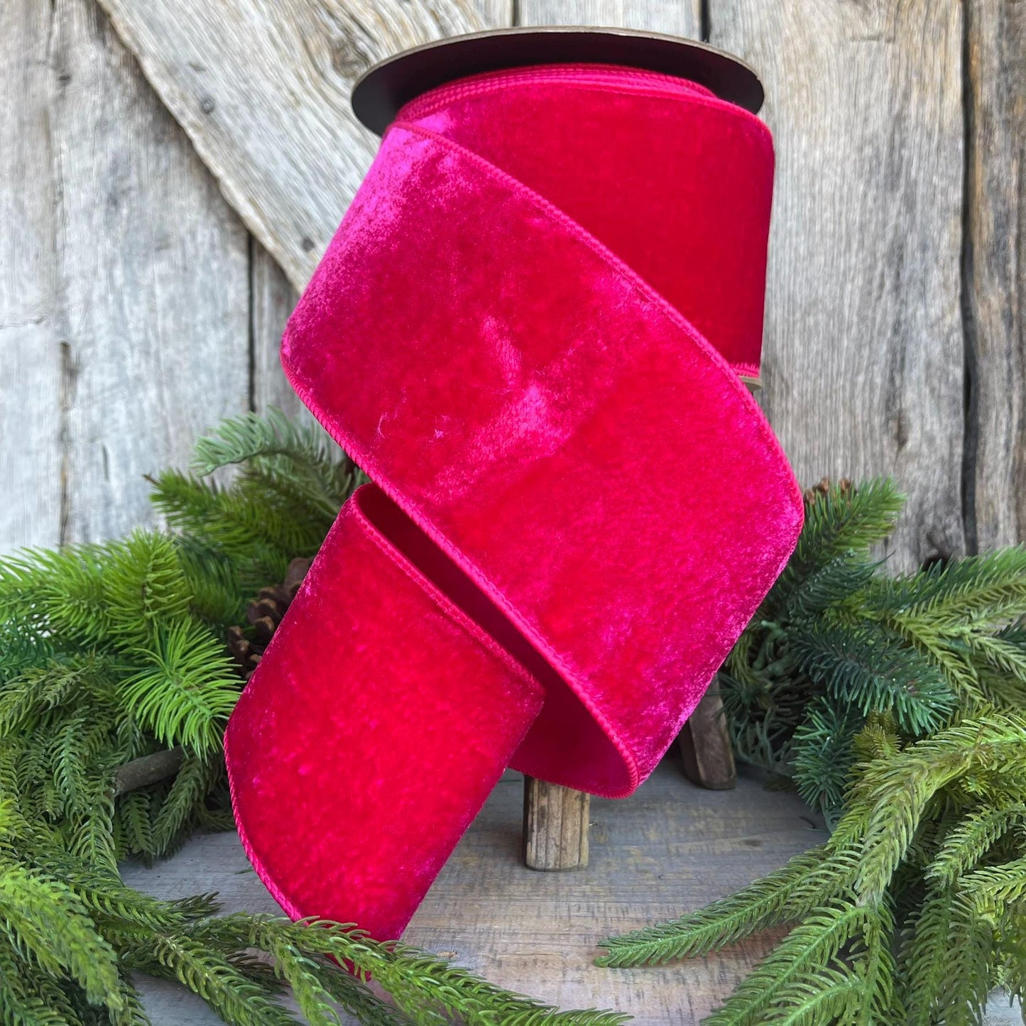 4" Hot pink Velvet ribbon, d stevens ribbon