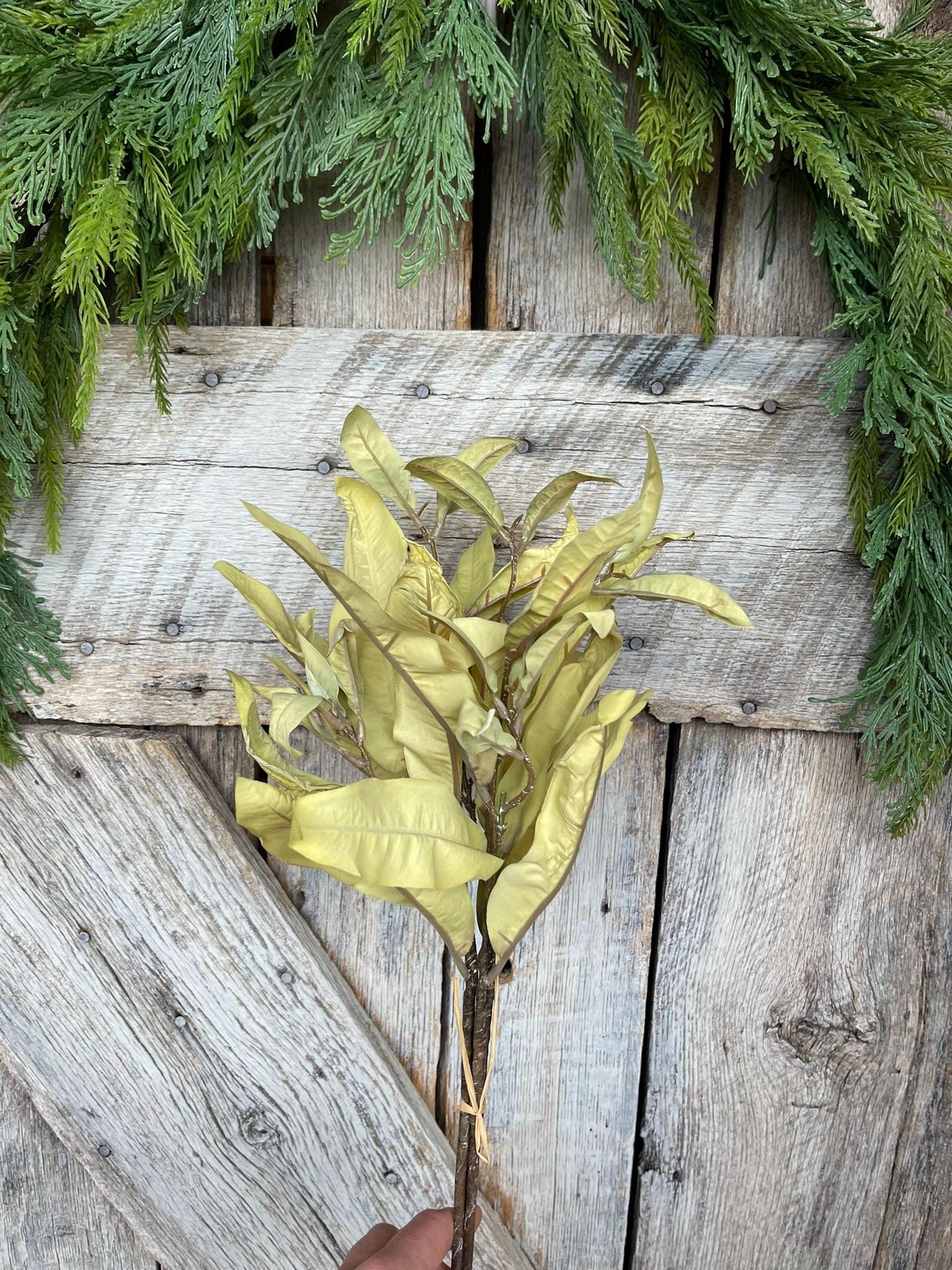 20" Fall grass spray, Light Green Leaves fall spray