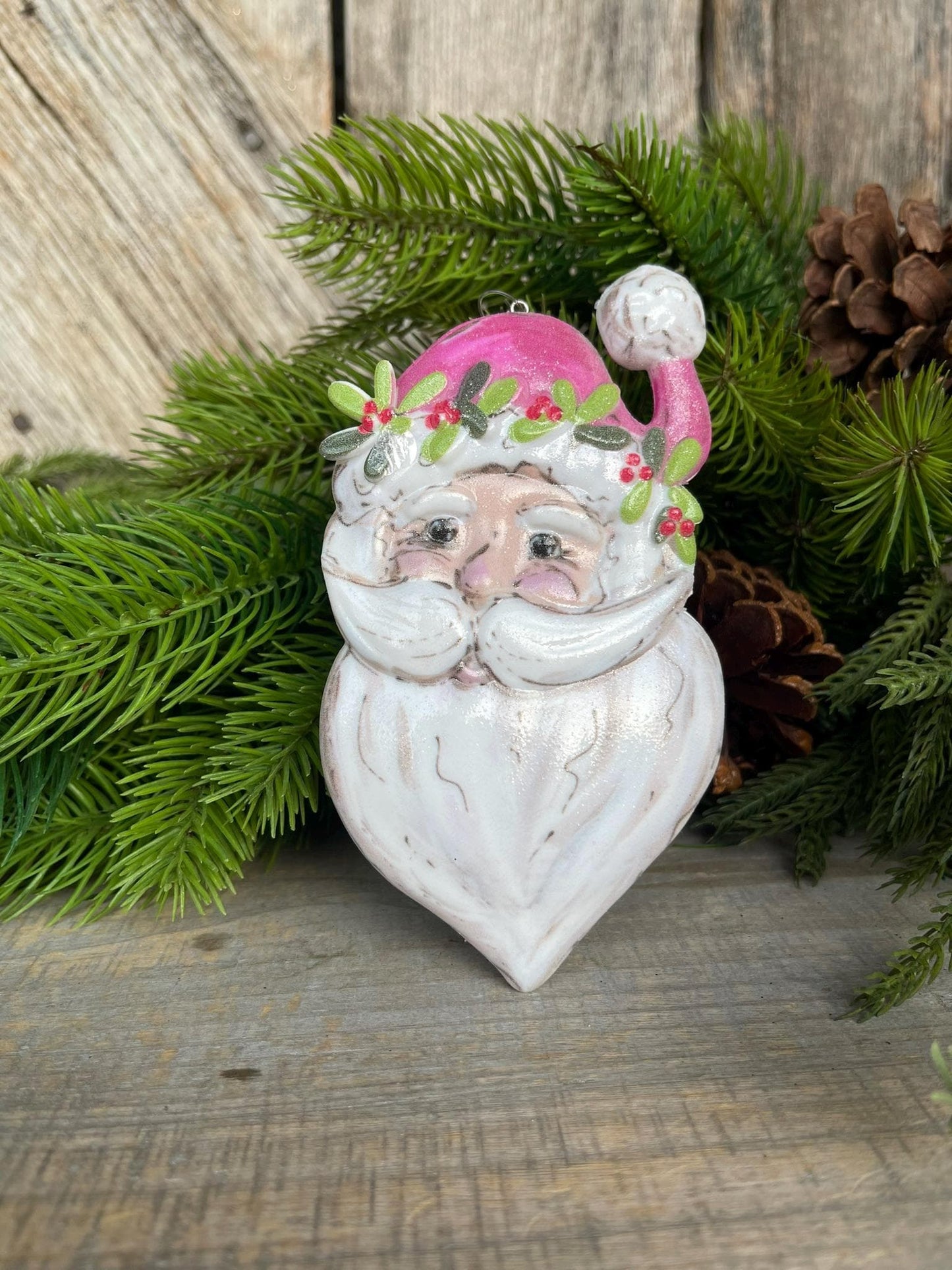 5.5" Pink Santa Ornament, Pinkmas Ornament