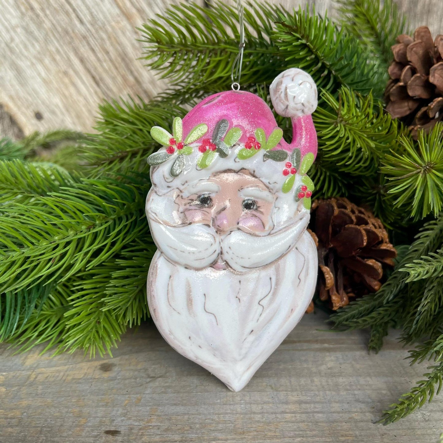 5.5" Pink Santa Ornament, Pinkmas Ornament