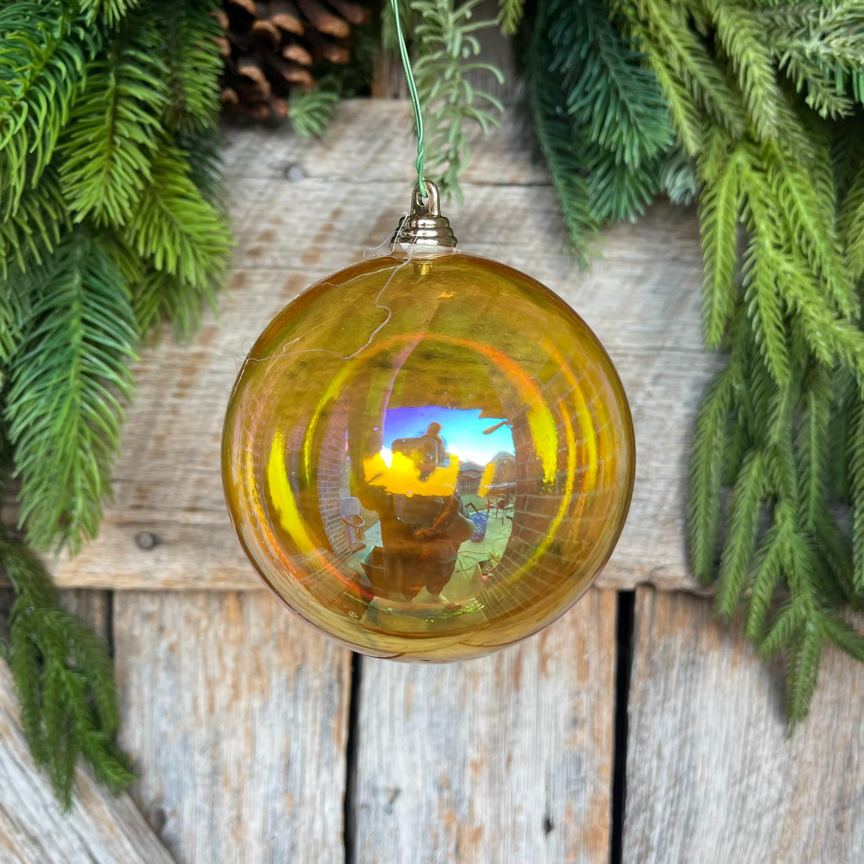 4" Iridescent Gold Ornament, Farrisilk Ornament