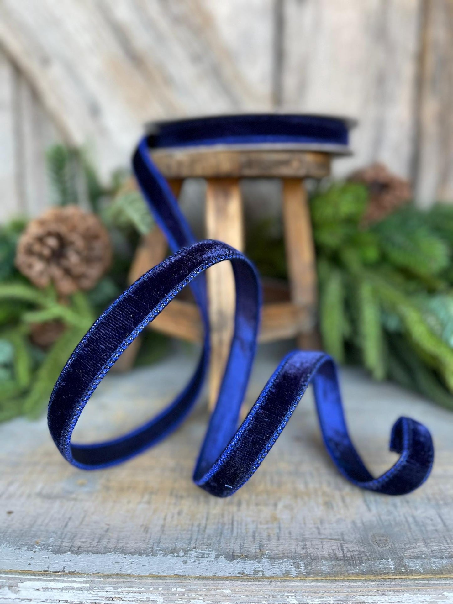 3/4" Navy Blue Velvet Ribbon, Velvet Ribbon