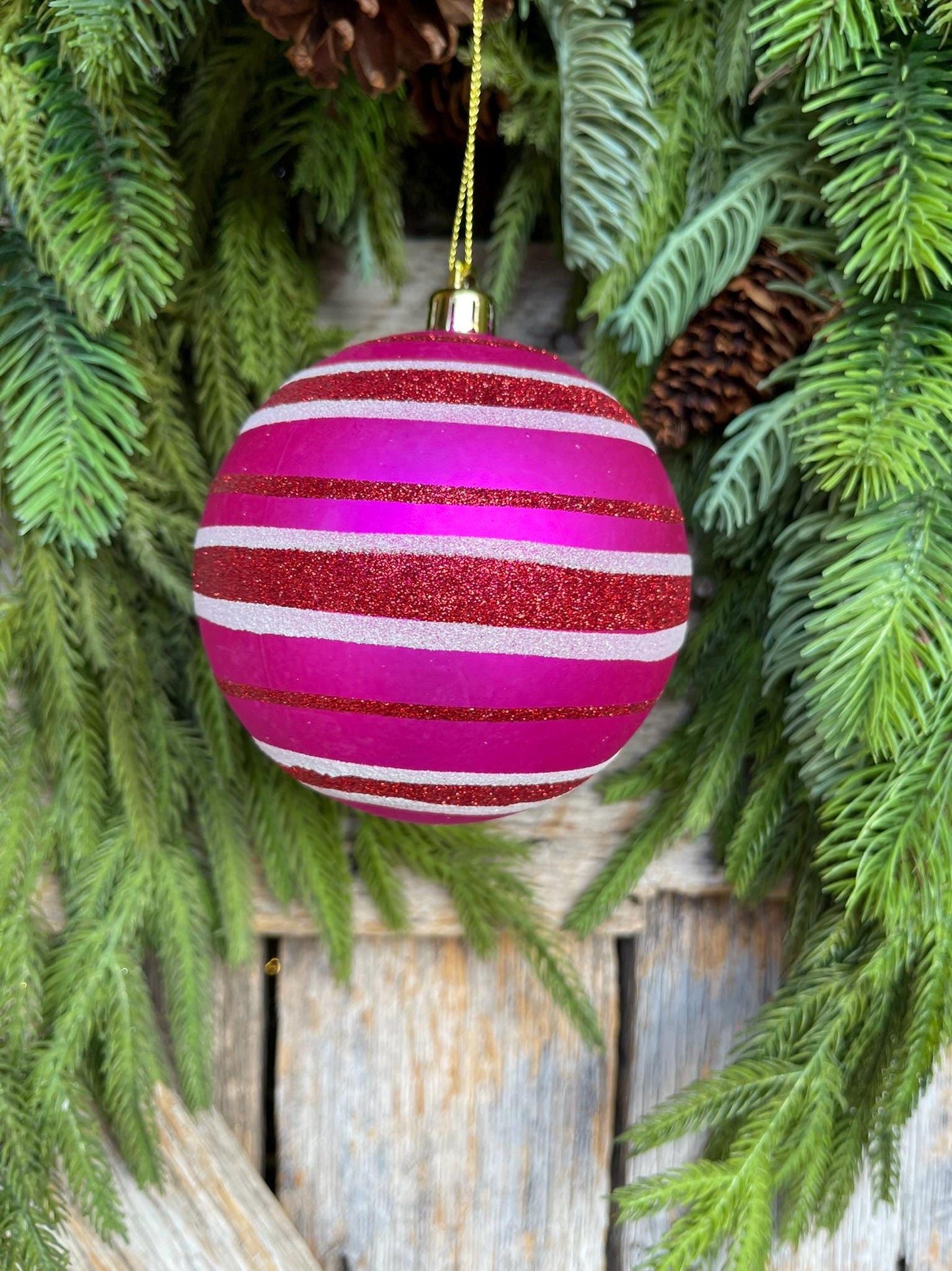 4" Hot Pink Ornament, Hot Pink Ball