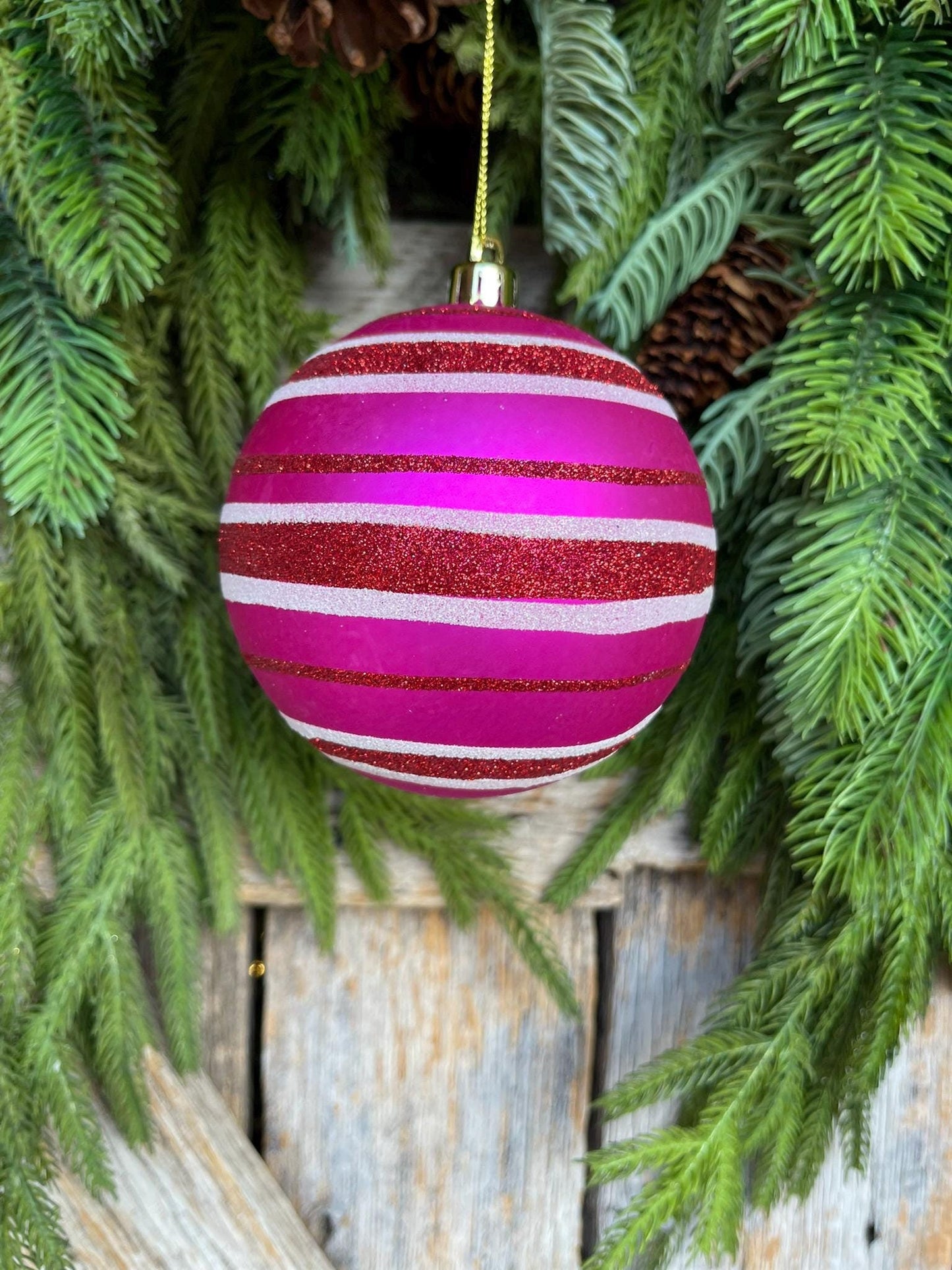 4" Hot Pink Ornament, Hot Pink Ball