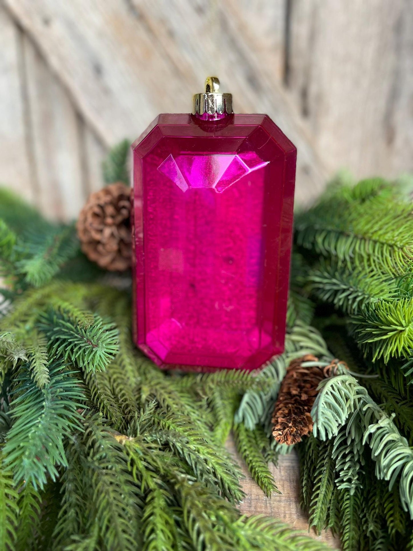 7" Hot Pink Jewel Ornament, Jewel Ornamnet