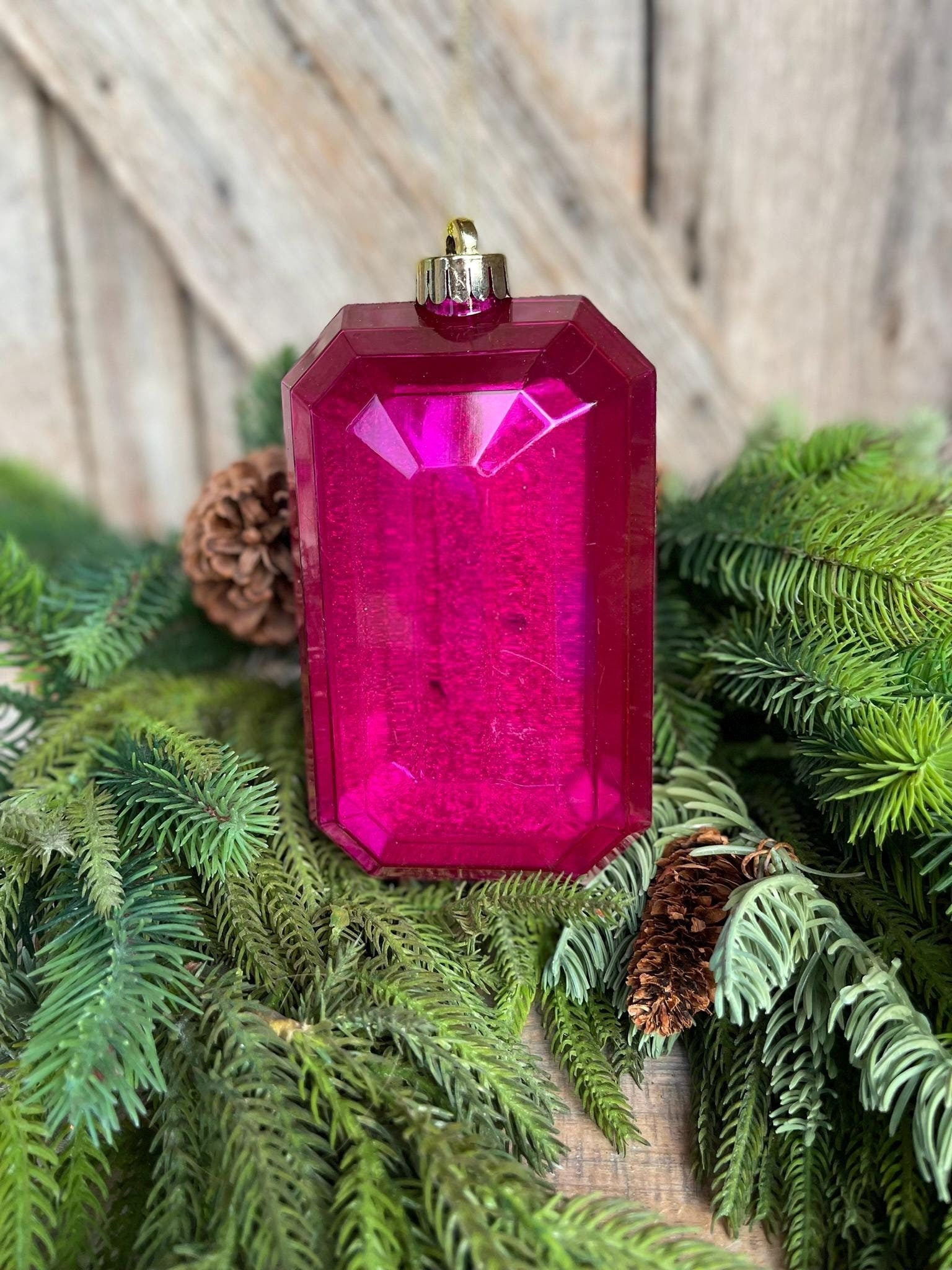 7" Hot Pink Jewel Ornament, Jewel Ornamnet