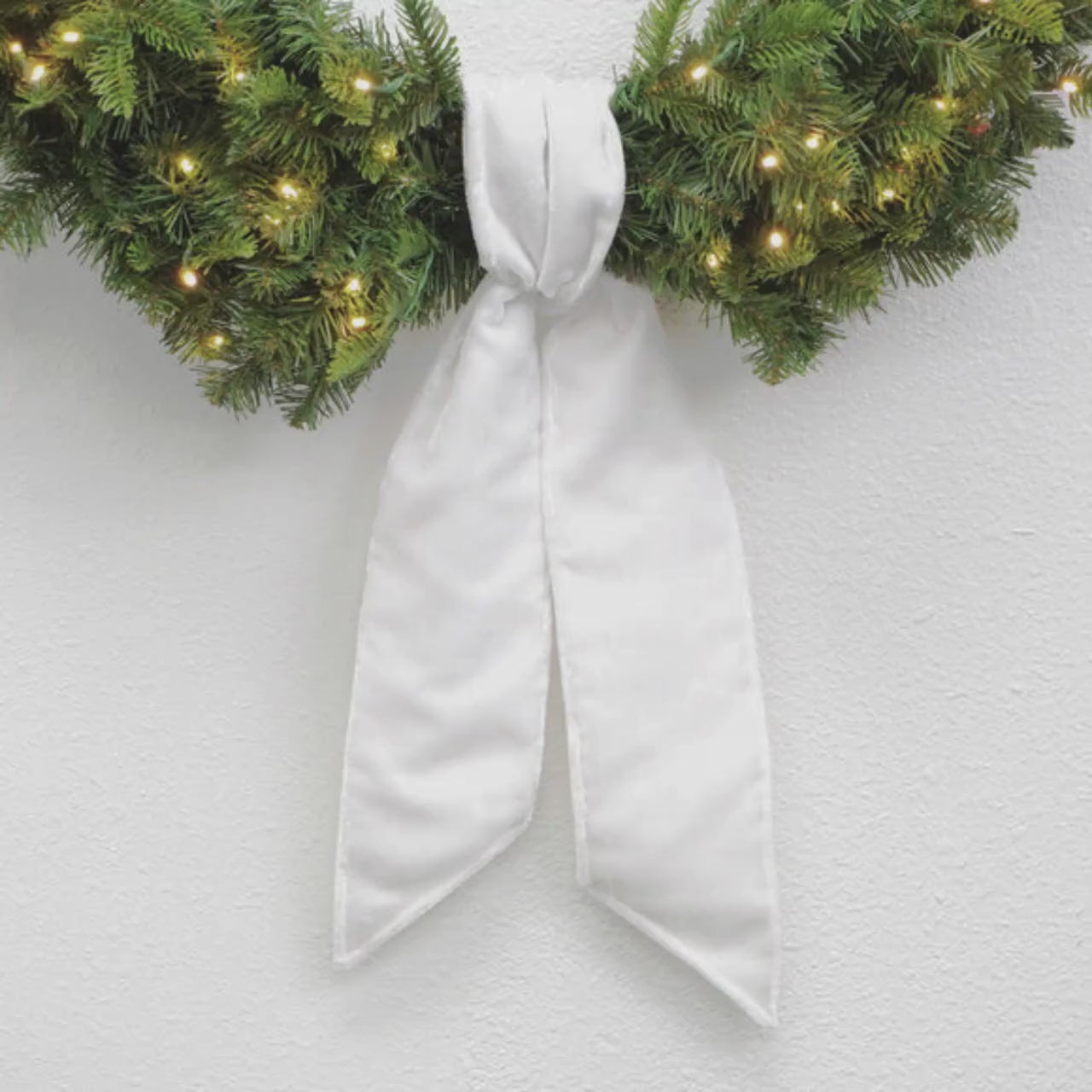 Wreath Sash, White Velvet Wreath Sash