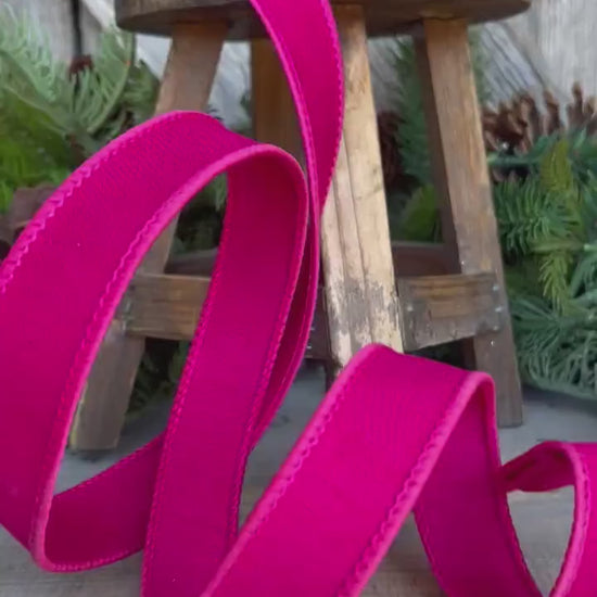 1” Hot Pink Dupion Ribbon, Farrisilk ribbon