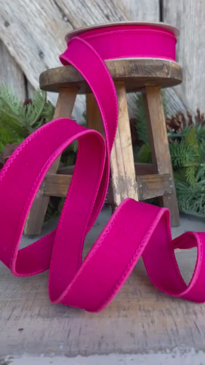 1” Hot Pink Dupion Ribbon, Farrisilk ribbon