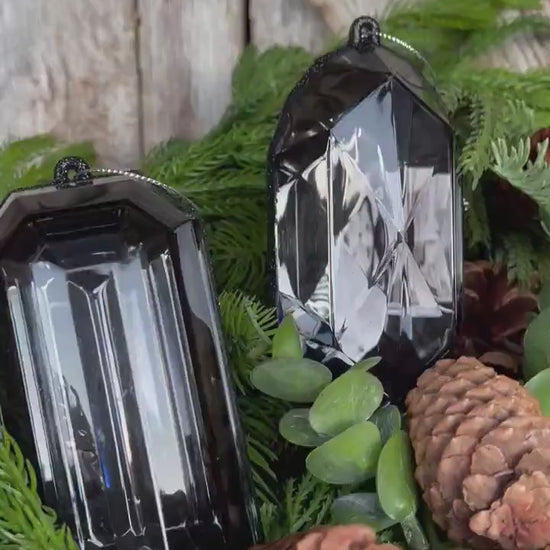 Black Jewel Ornament, Set of 2