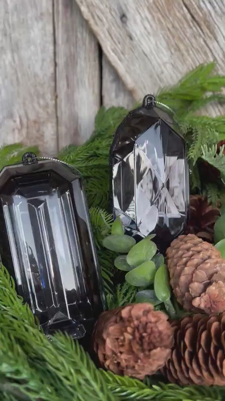 Black Jewel Ornament, Set of 2