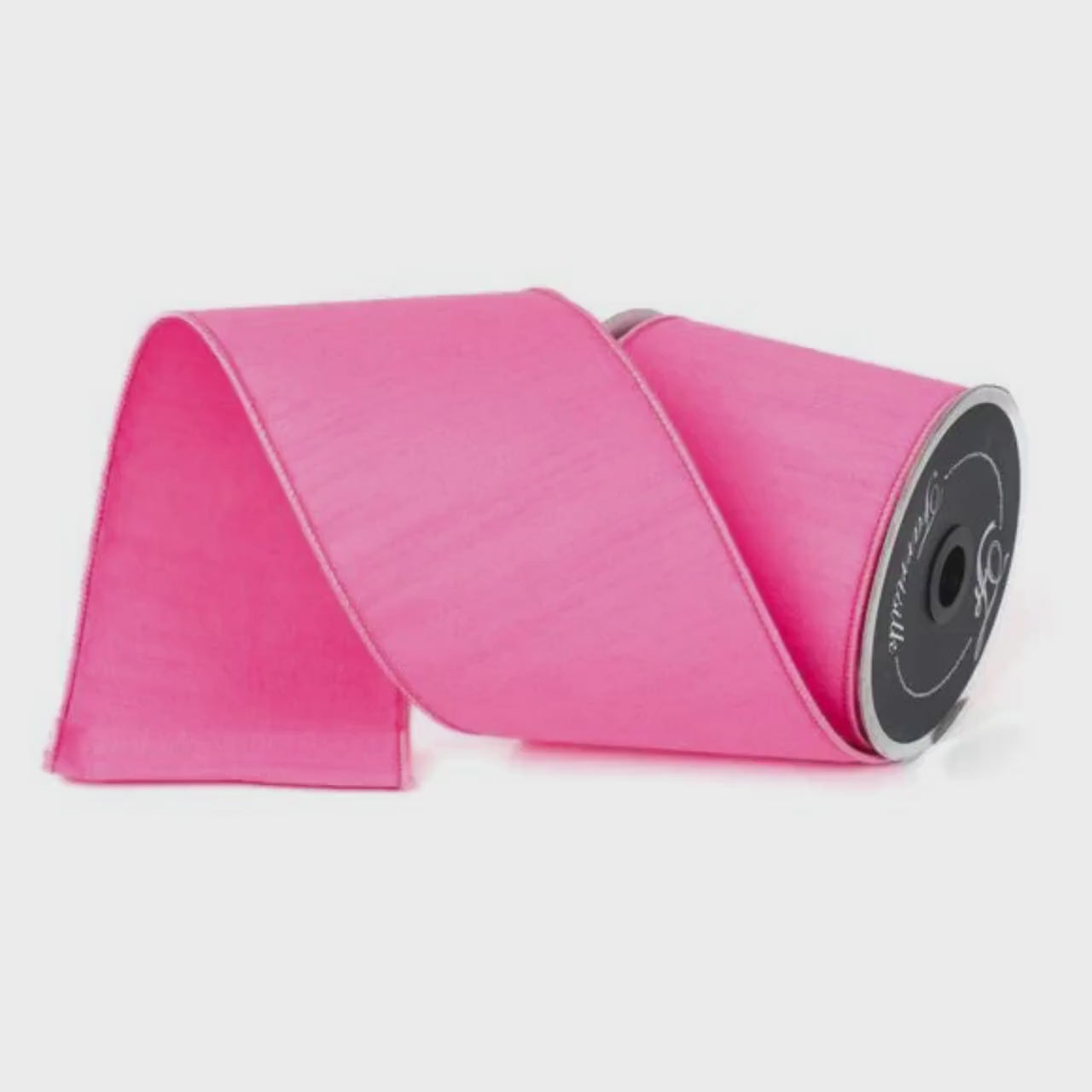 4” Pink Dupion Ribbon, Farrisilk ribbon