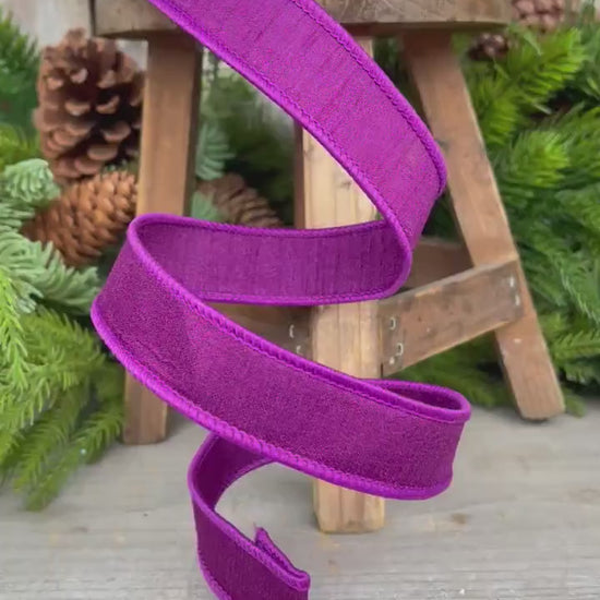 1” Purple Dupion Ribbon, Farrisilk ribbon