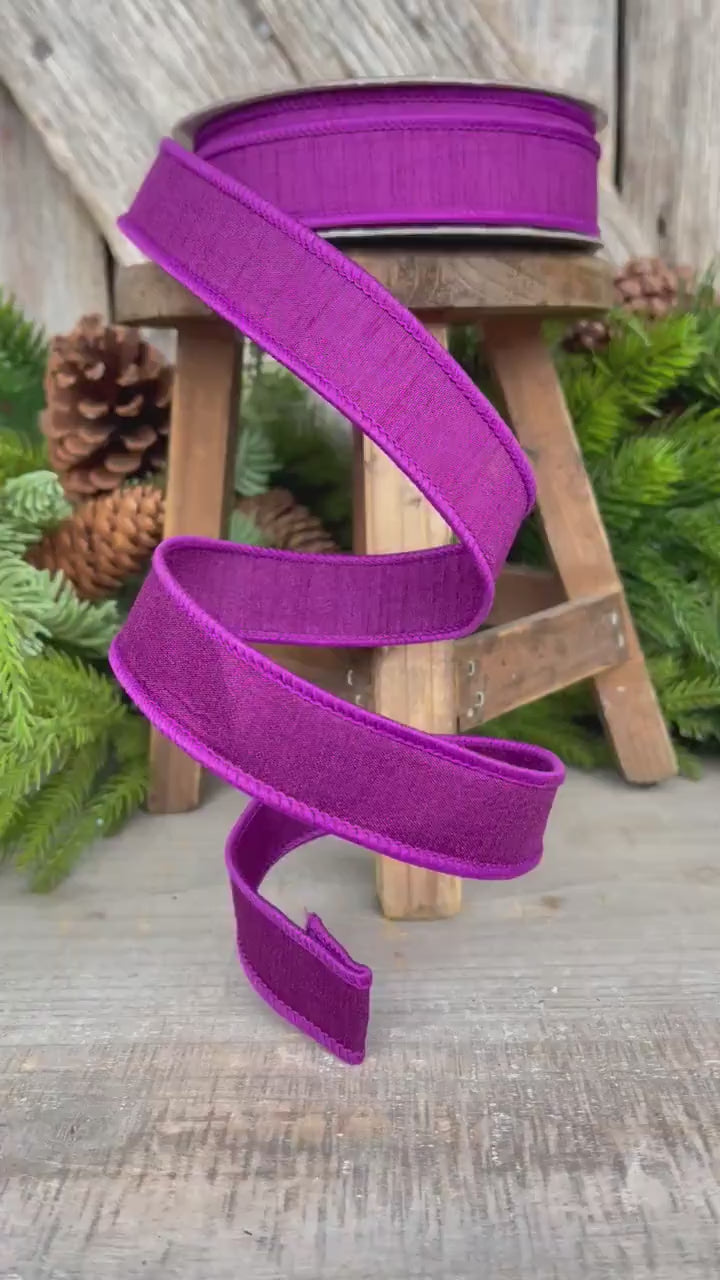 1” Purple Dupion Ribbon, Farrisilk ribbon