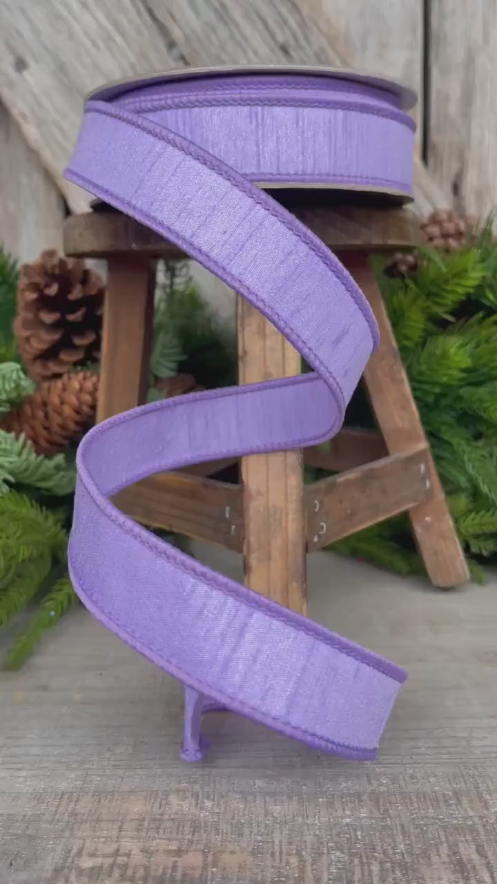 1” Lavender Dupion Ribbon, Farrisilk ribbon