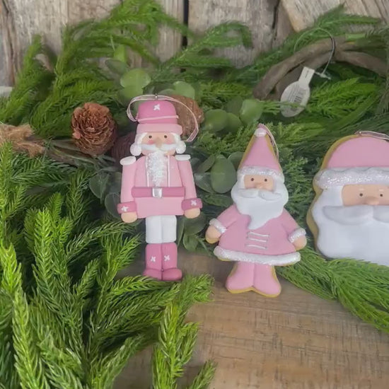 Pink Christmas Ornaments, Set of 4