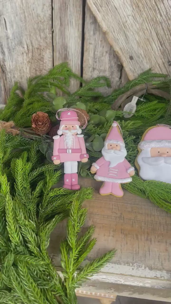 Pink Christmas Ornaments, Set of 4