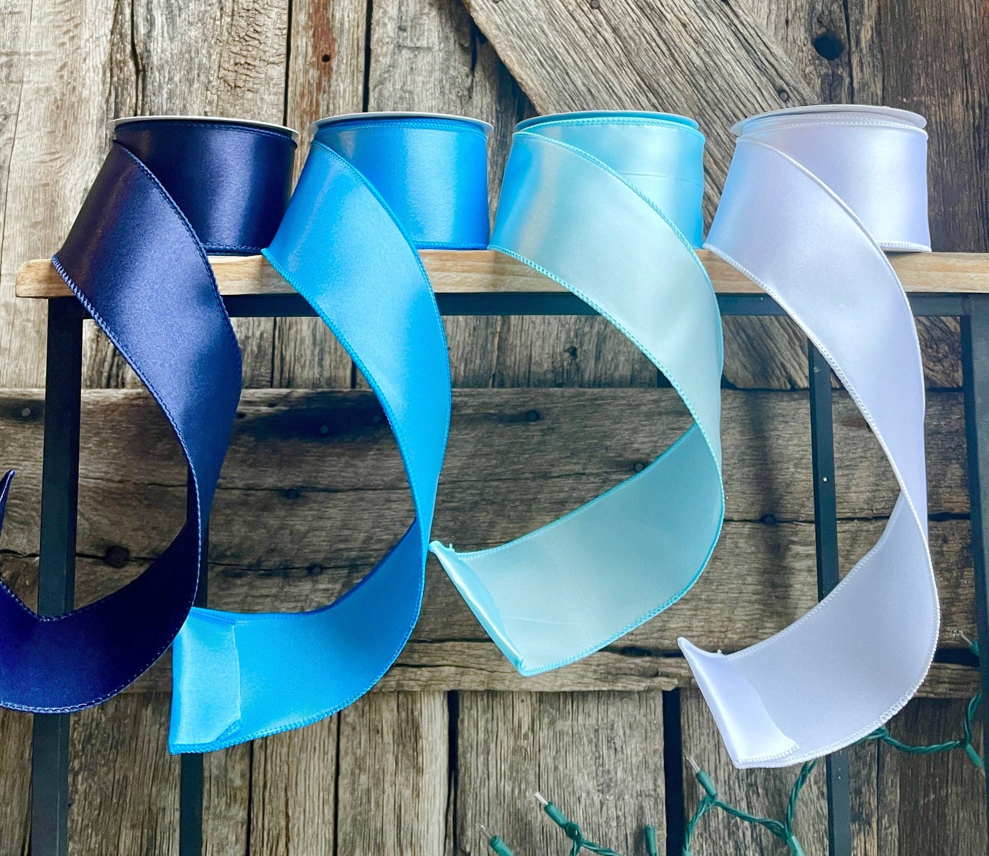 1 Light Blue Luster RIbbon, Farrisilk Ribbon, Wired RIbbon – Joycie Lane  Designs